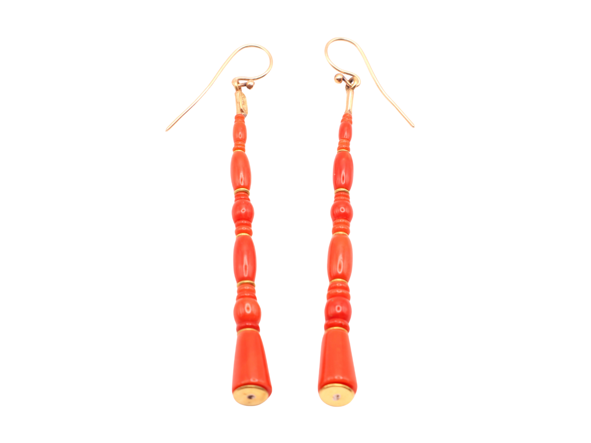Scott Diffrient Coral and Gold Bead Earrings