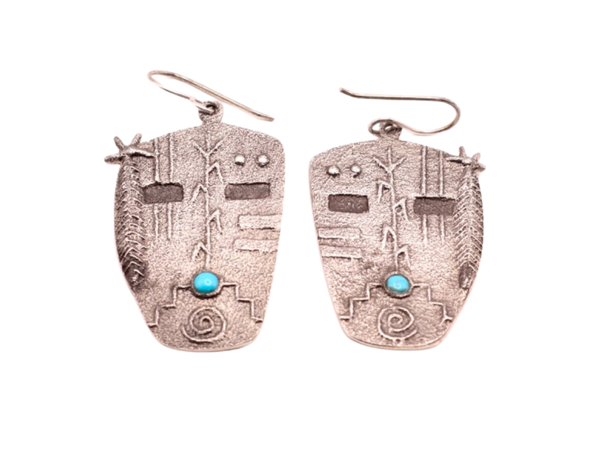 Lee Begay Tufa Mask Earrings