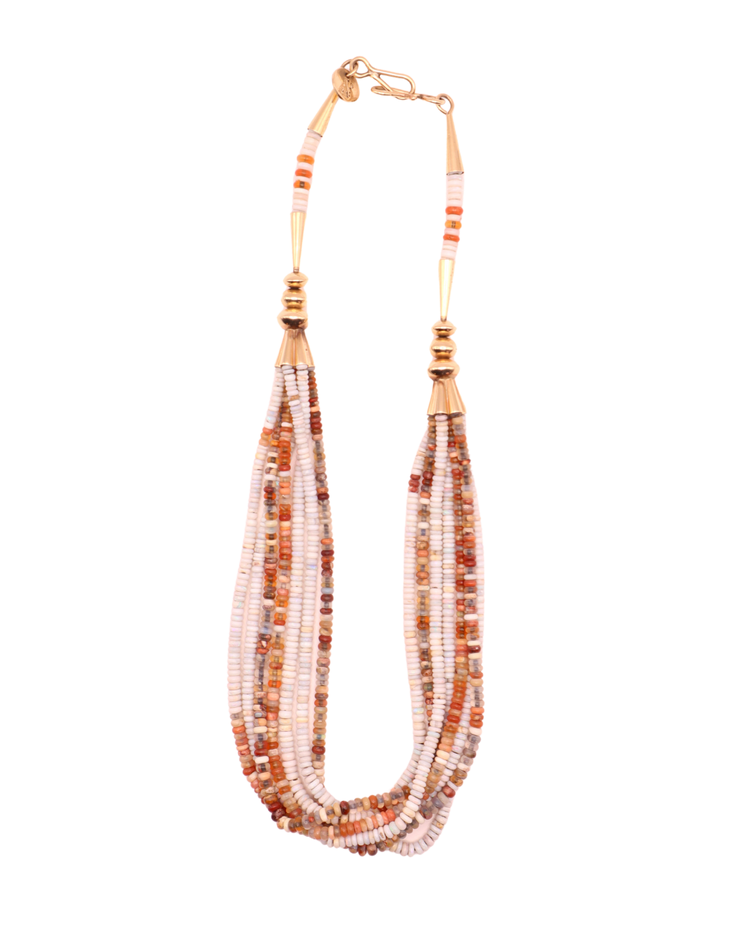 Gold Larry Vasquez 7 Strand Extendable Opal Necklace 21
