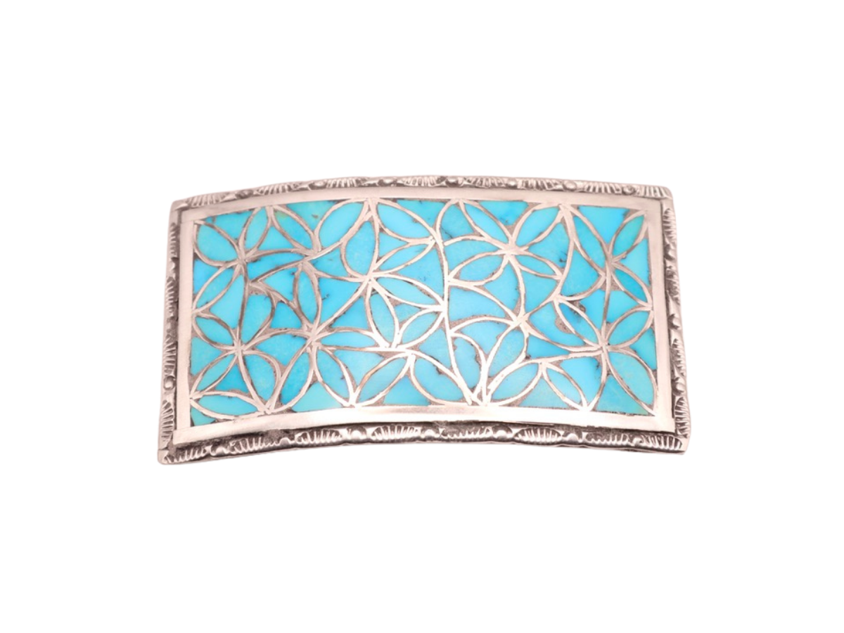 Vintage Joe and Lola Hechilay Zuni Inlay Buckle