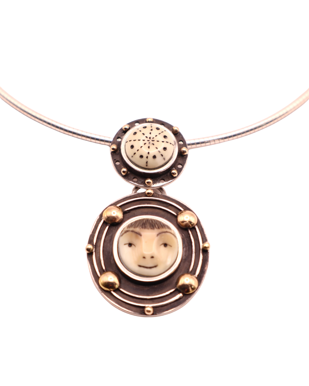 Denise Wallace Sterling and Gold Walrus Pendant