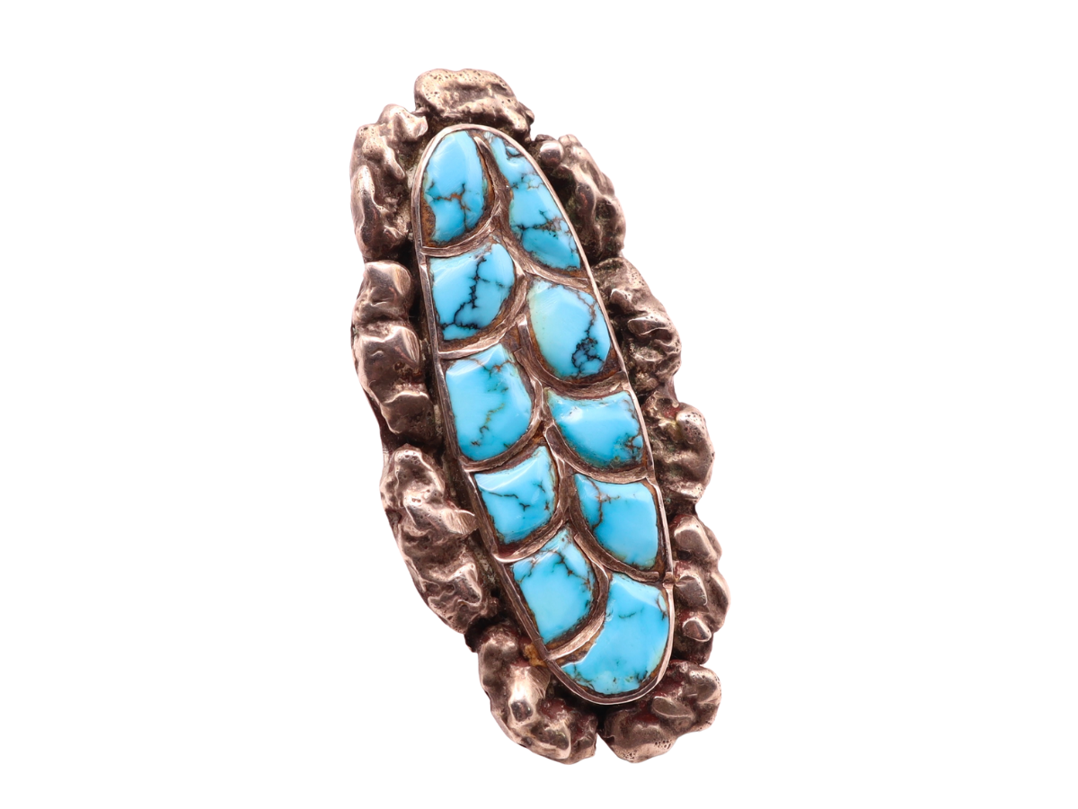 Attr Dan Simplicio #8 Fish Scale Inlay Ring 7.25