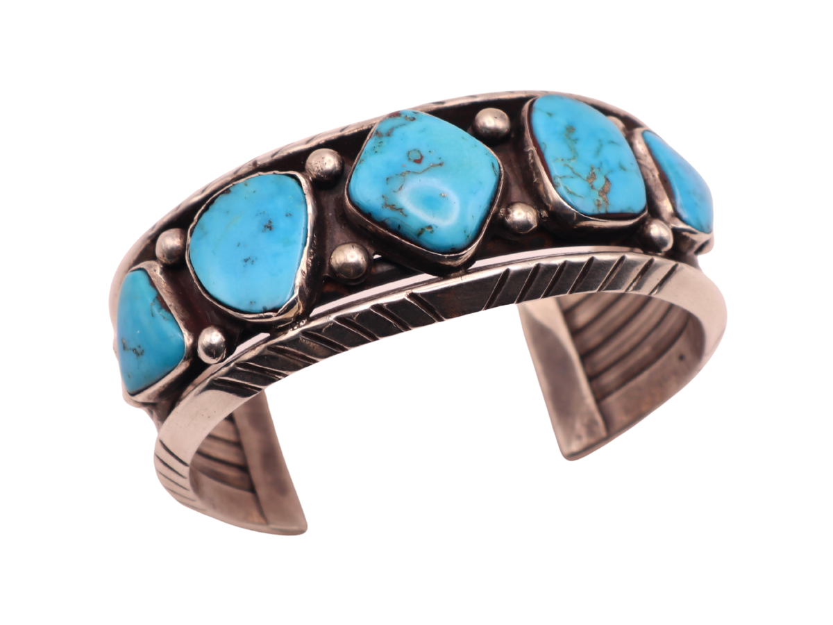 Vintage 5 Stone Blue Gem Bracelet