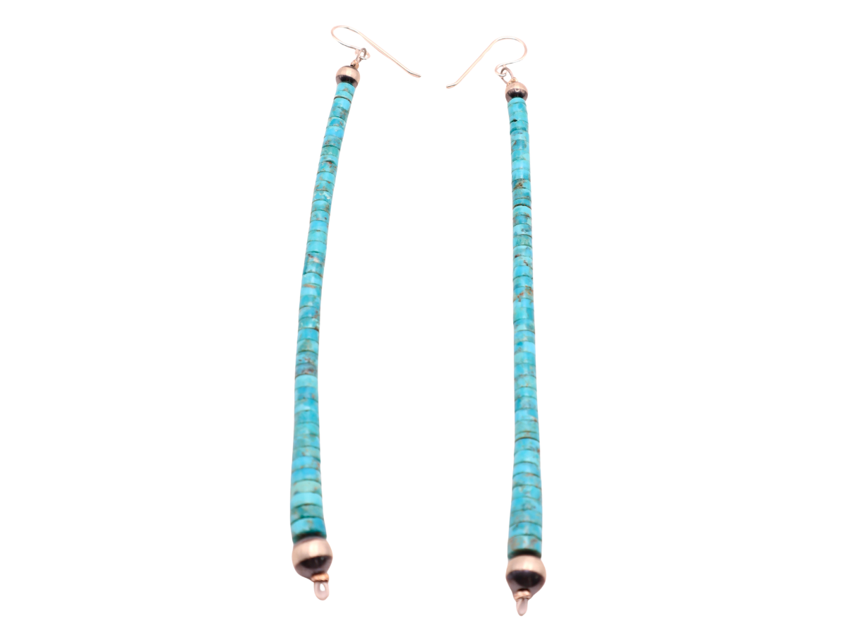 Turquoise Heishi Dangle Earrings