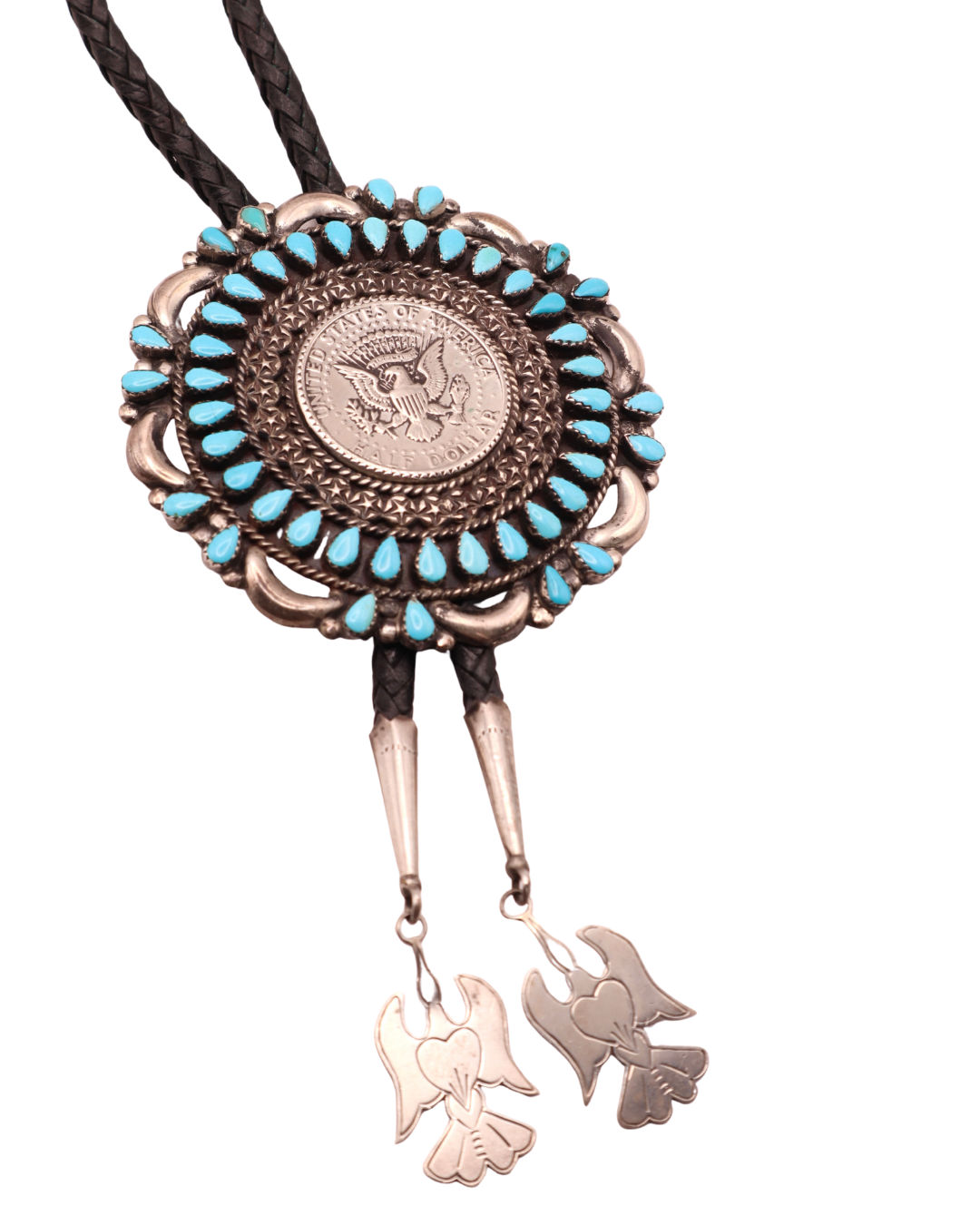 Half Dollar Sleeping Beauty Cluster Bolo