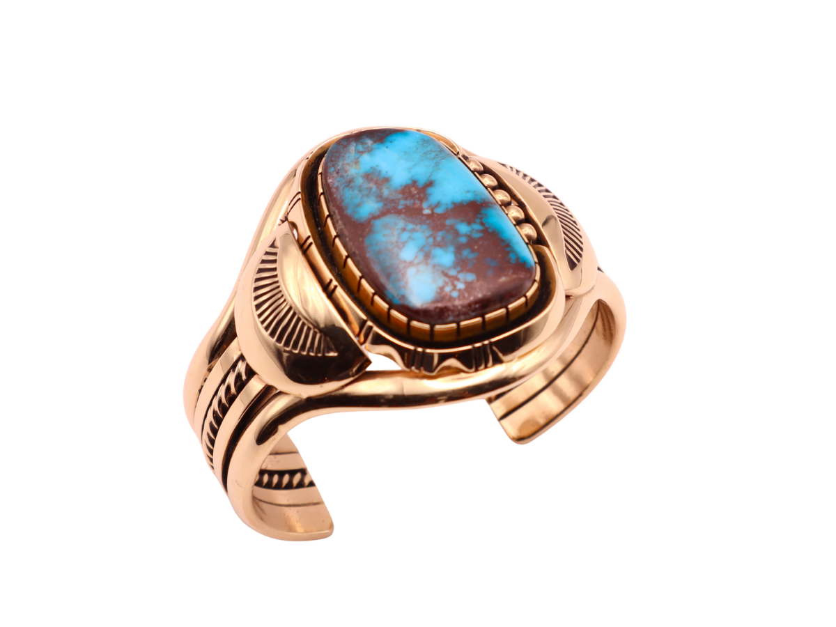 Will Vandever 14k Gold Bisbee Turquoise Bracelet 6
