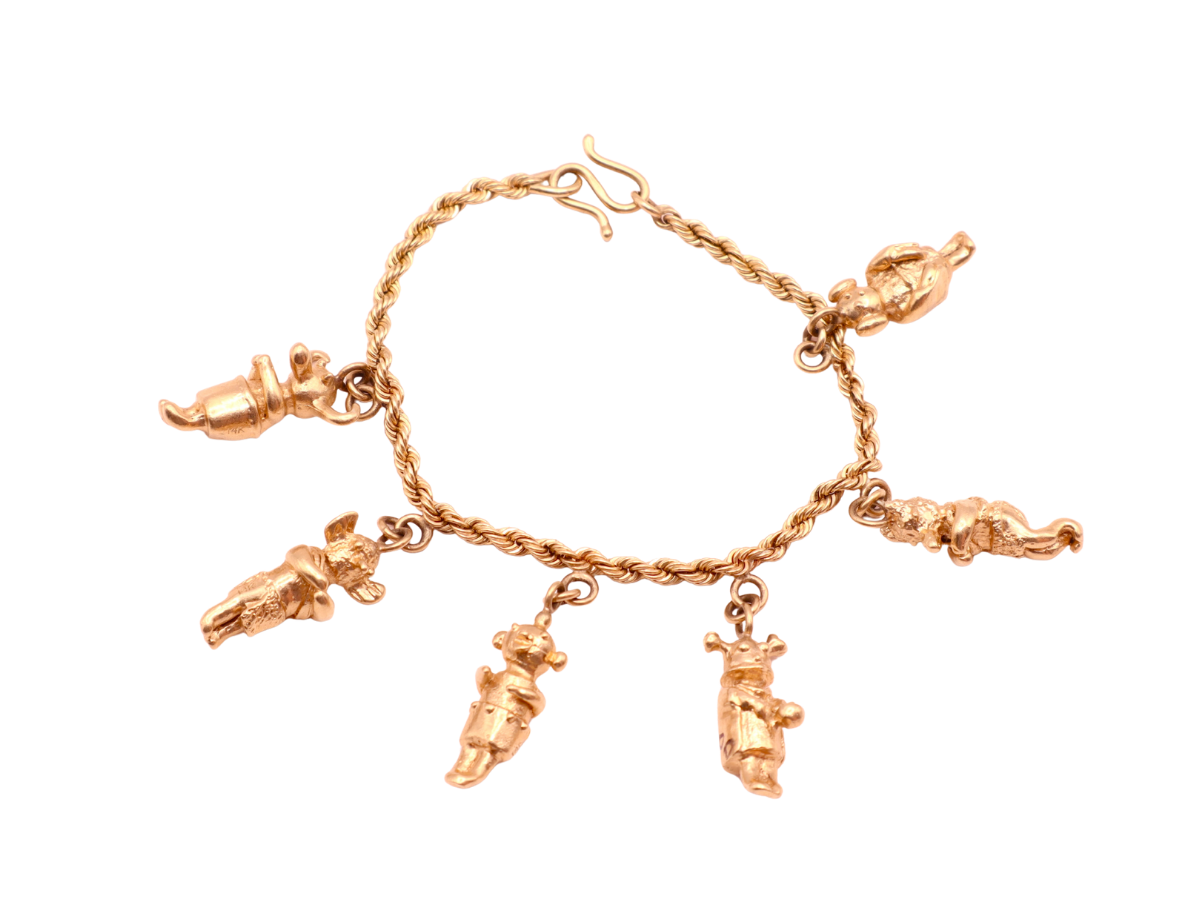 Vintage 14k Gold Kachina Charm Bracelet