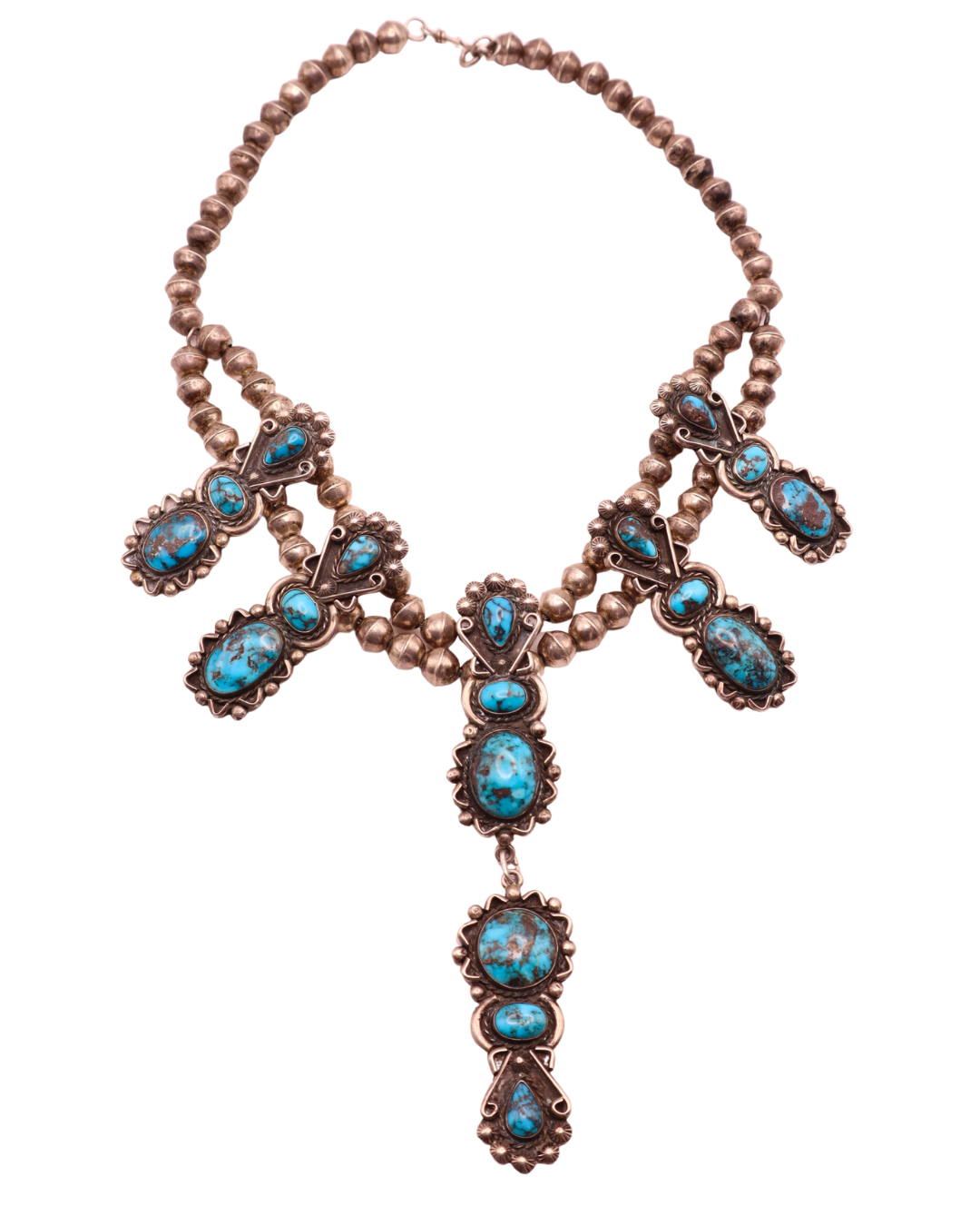 Persian Turquoise Drop Pendants Necklace