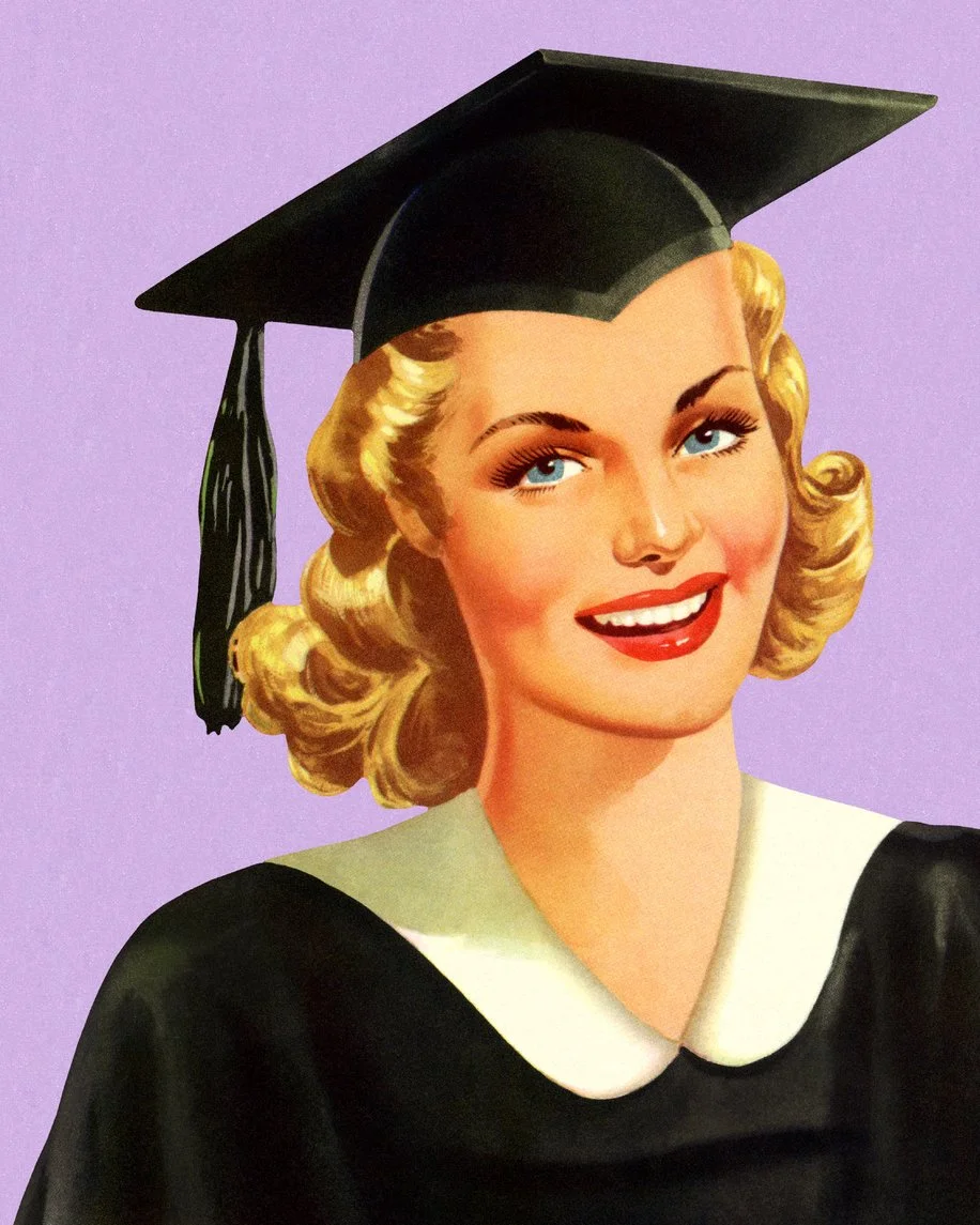 A Woman Wearing a Black Graduation Cap
