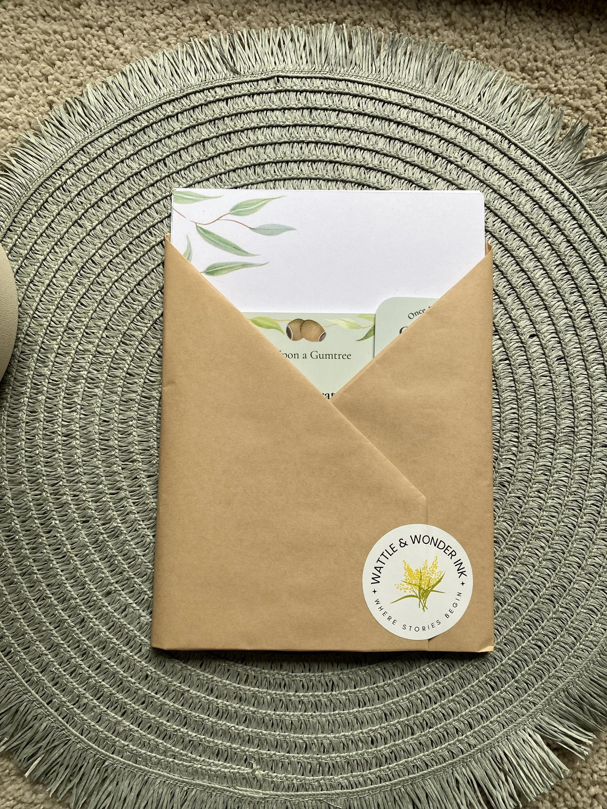 Packaged Once Upon a Gumtree Storytime Activity Pack in craft envelope