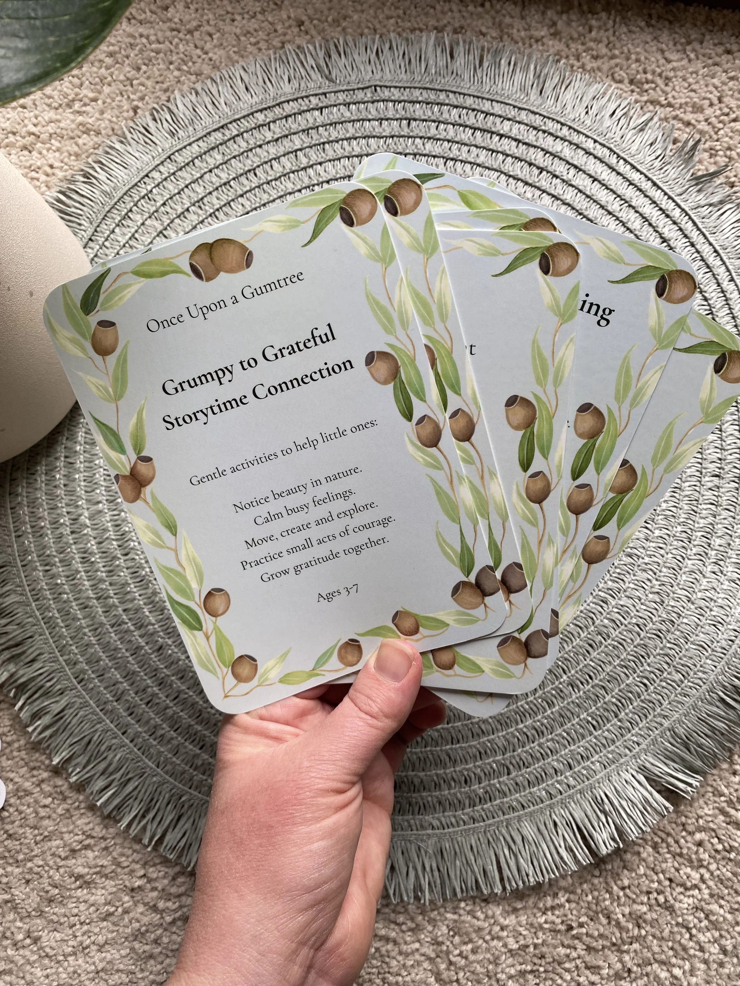 Once Upon a Gumtree Storytime Connection Cards 'From Grumpy to Grateful'