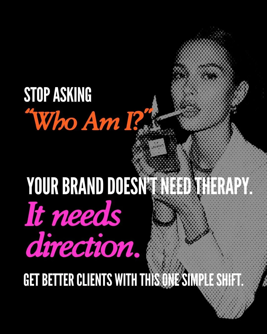 Most spicy workers spiral on the wrong question: &ldquo;Who am I?&rdquo;
It feels deep, but it leads nowhere.
Your brand doesn&rsquo;t need therapy. It needs direction.

If you don&rsquo;t know who your brand is built for, your content becomes a pers