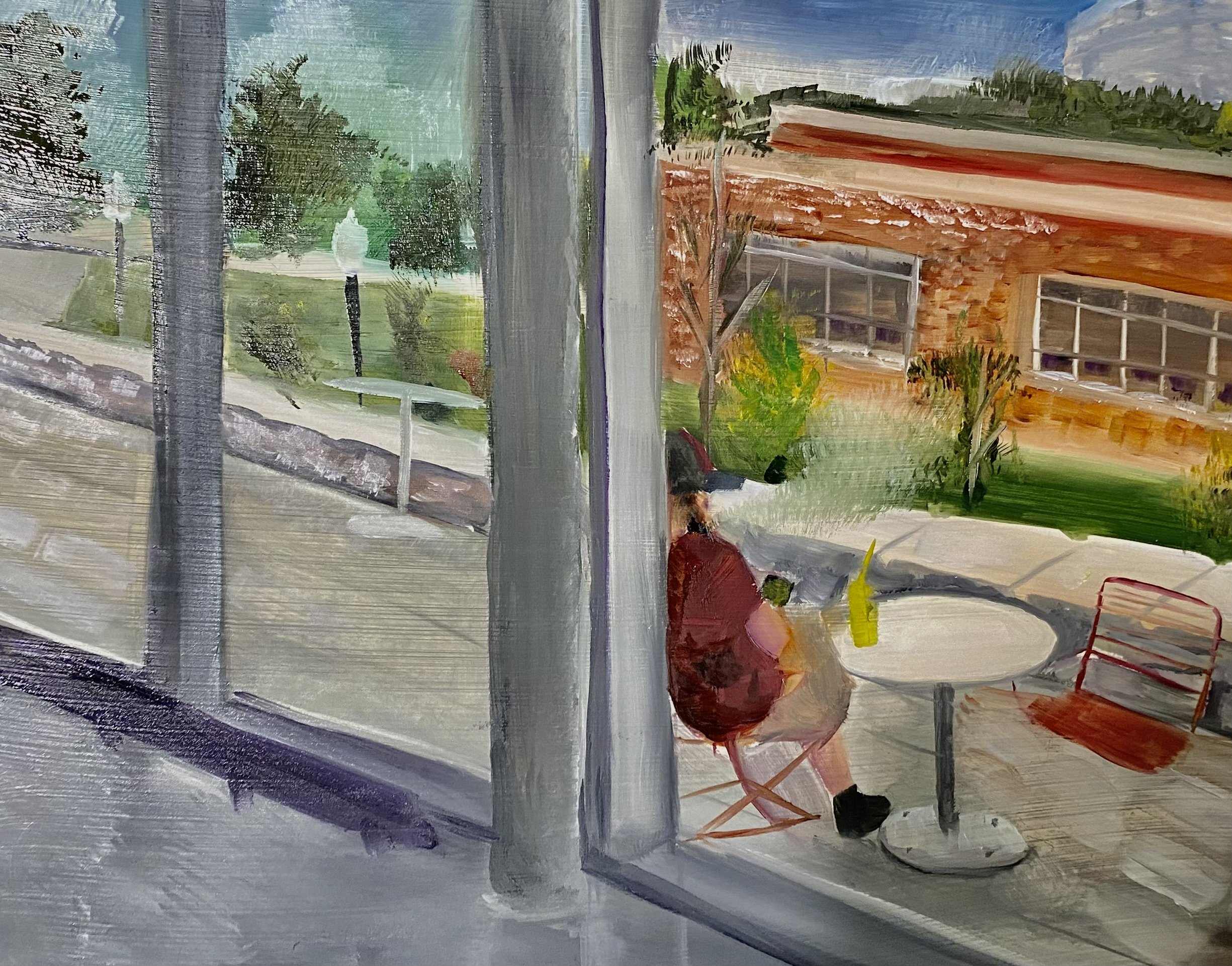 Oil landscape painting on 16" x 12" wood panel.