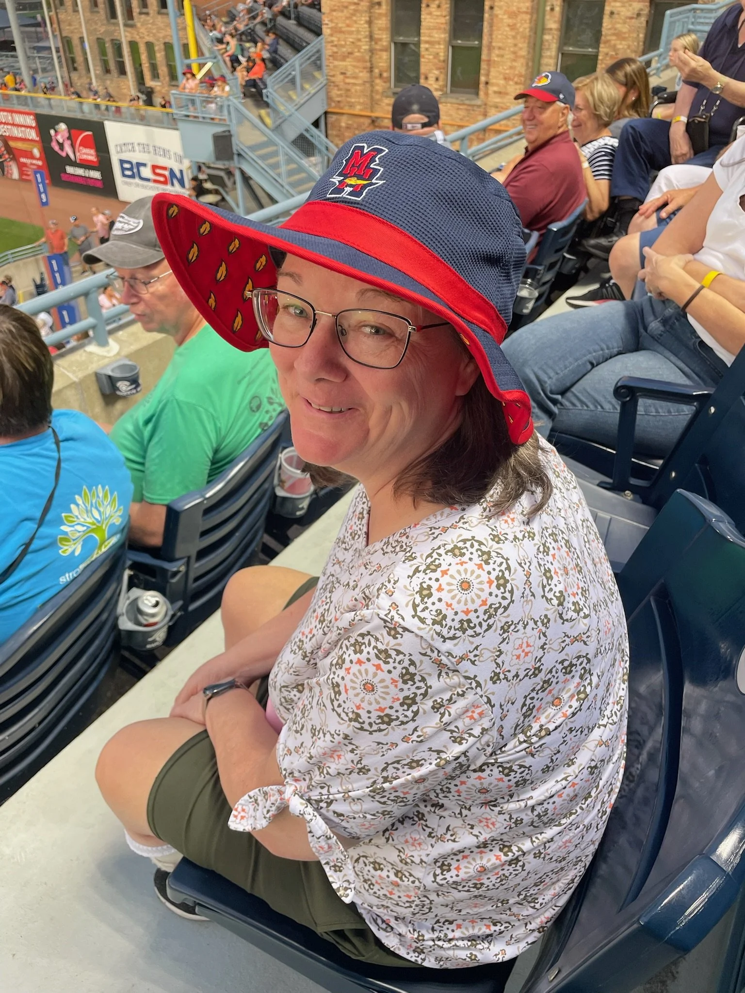 Smiling Survivor at Mud Hens Baseball Game