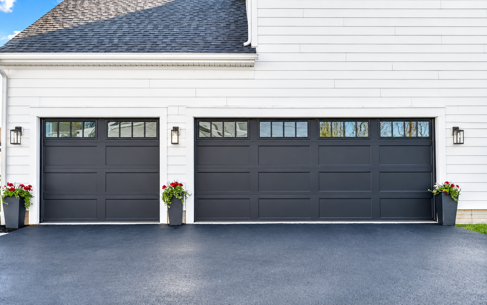 Modern residential garage door installed by Galaxy Doors in South Denver, Colorado