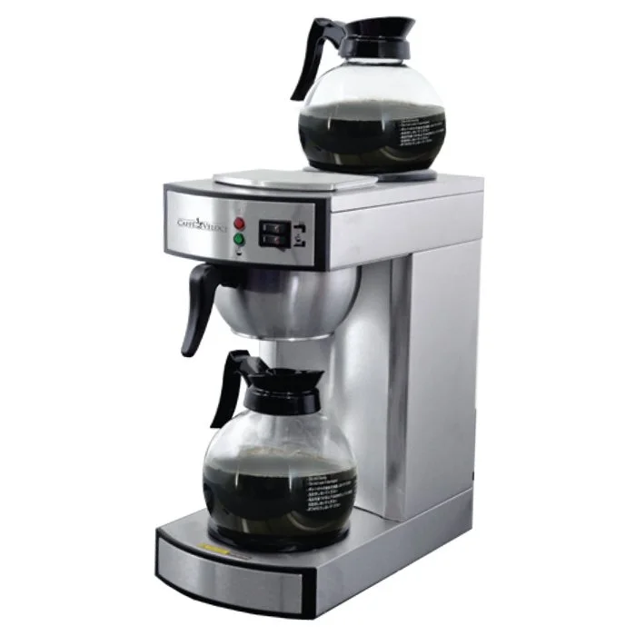 44313- Stainless Steel Coffee Maker with 2 Glass Decanter – 2.2 L tank capacity