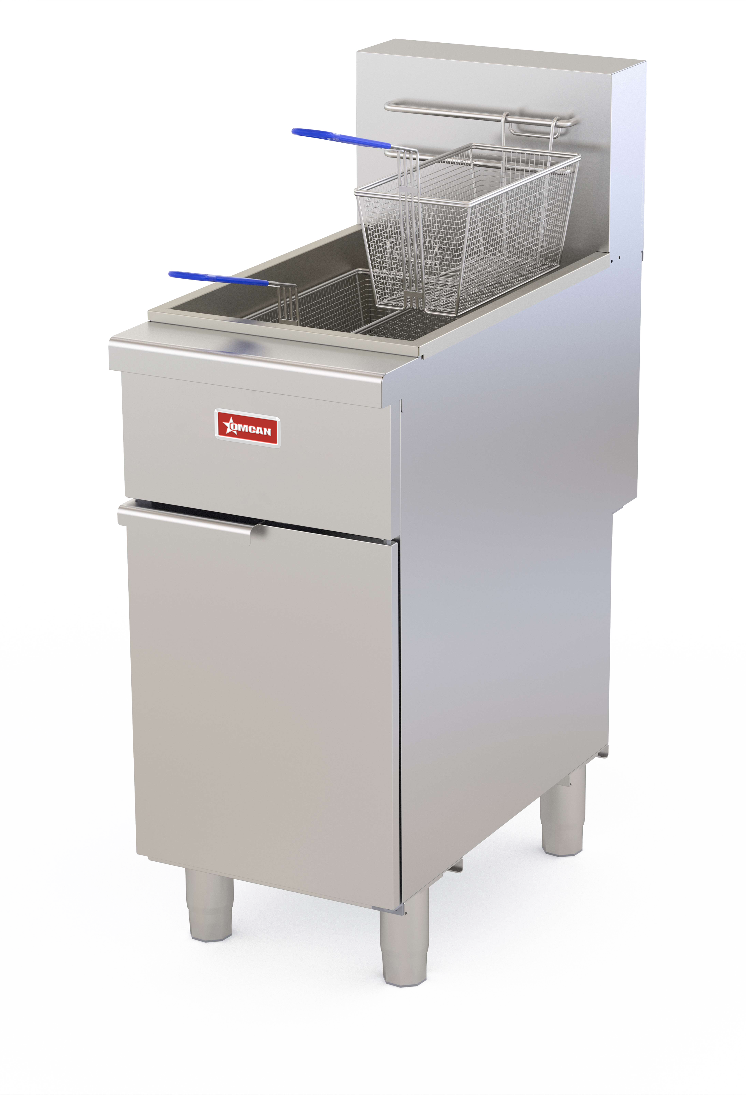 48555- 40 lbs. Capacity Natural Gas Open Pot Floor Model Fryer - 100,000 BTU