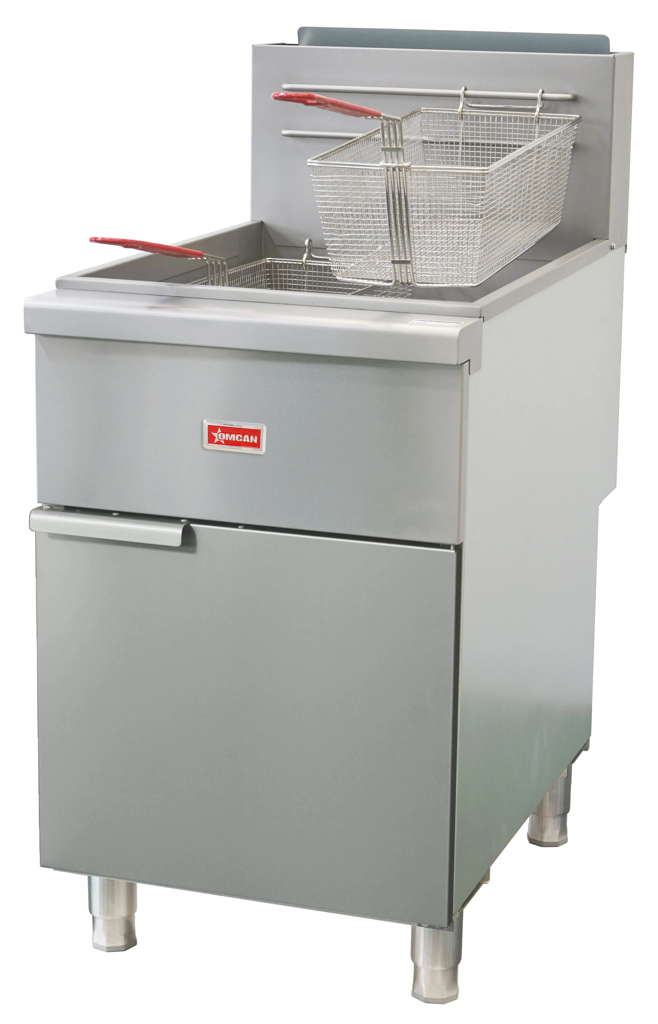 48307- 75 - 80 lb Single Tank Tube-Fired Natural Gas Floor Fryer – 150,000 BTU