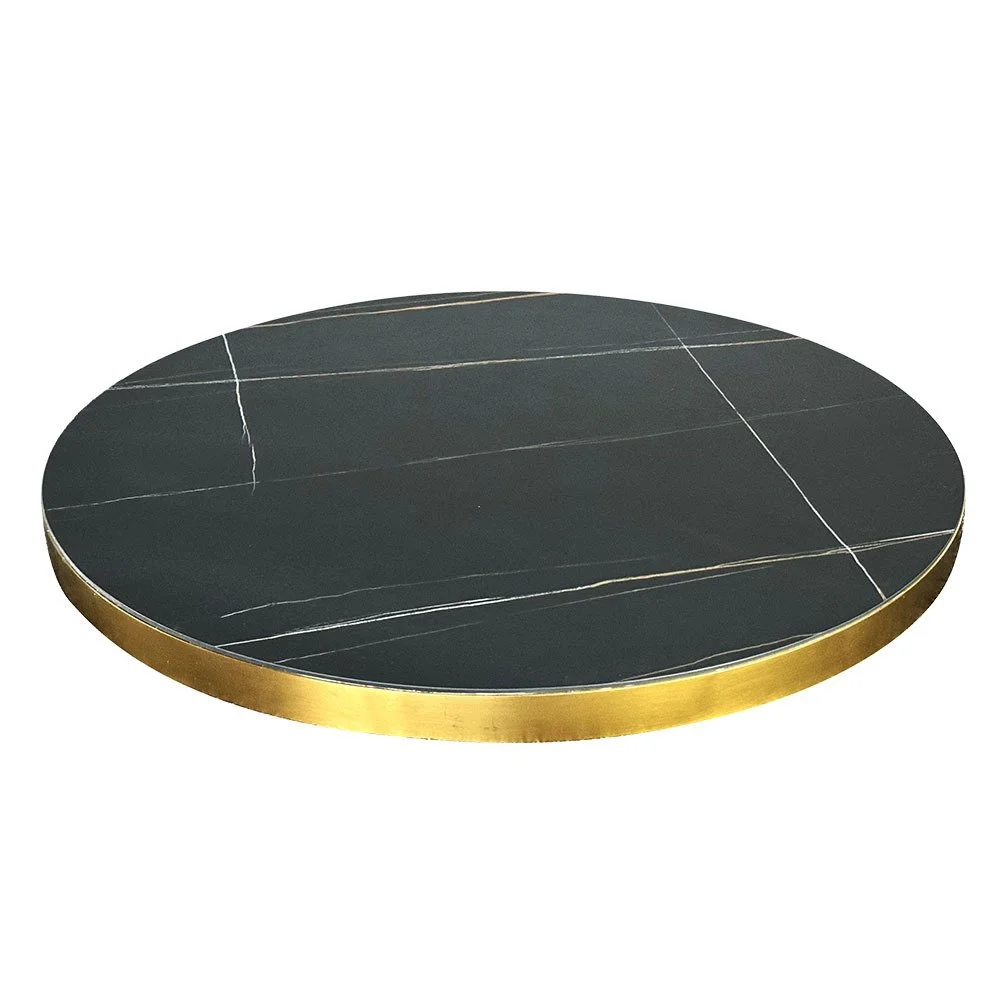 Black Porcelain Round Table Top