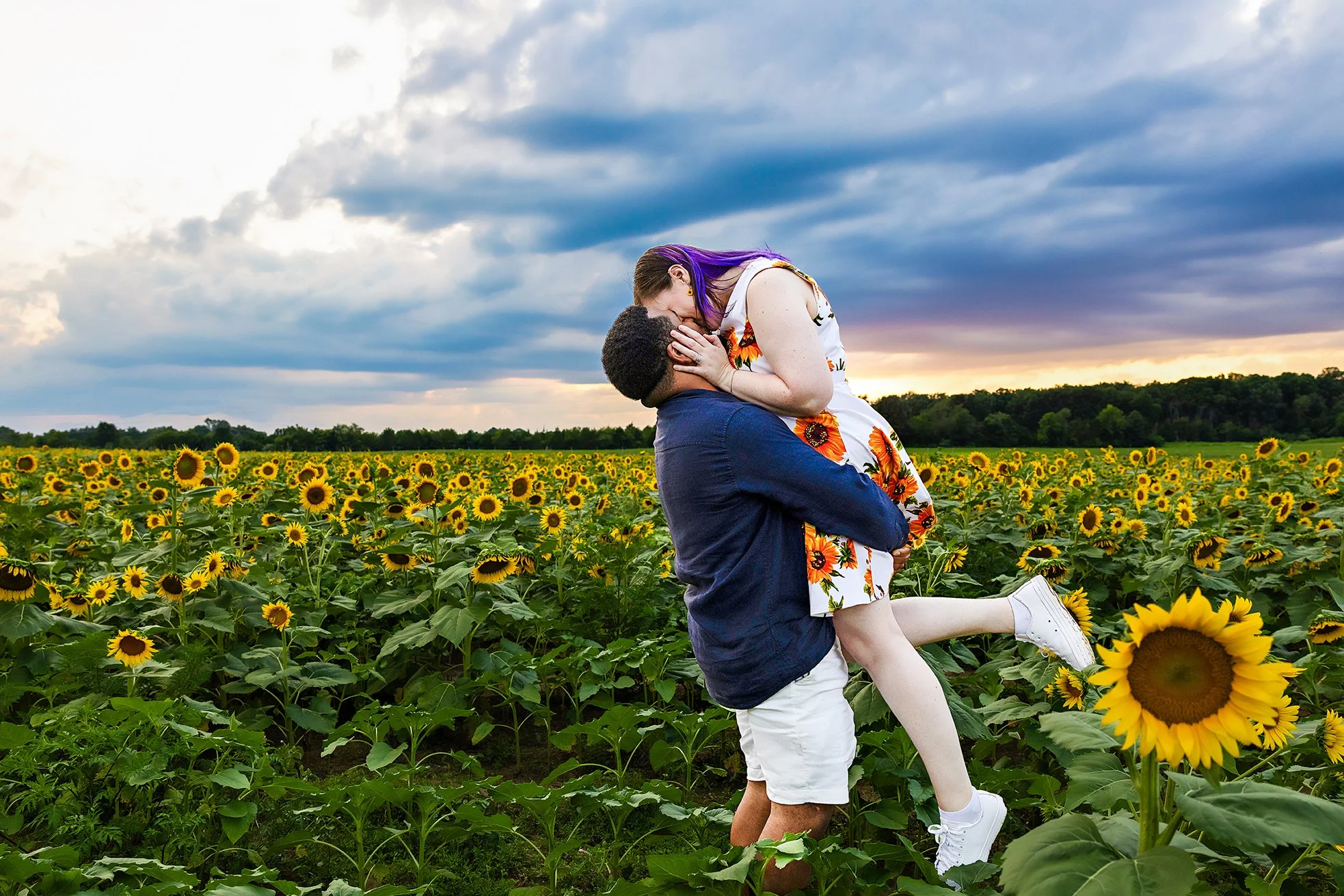 Sunflower Engagement Session in Northern Virginia