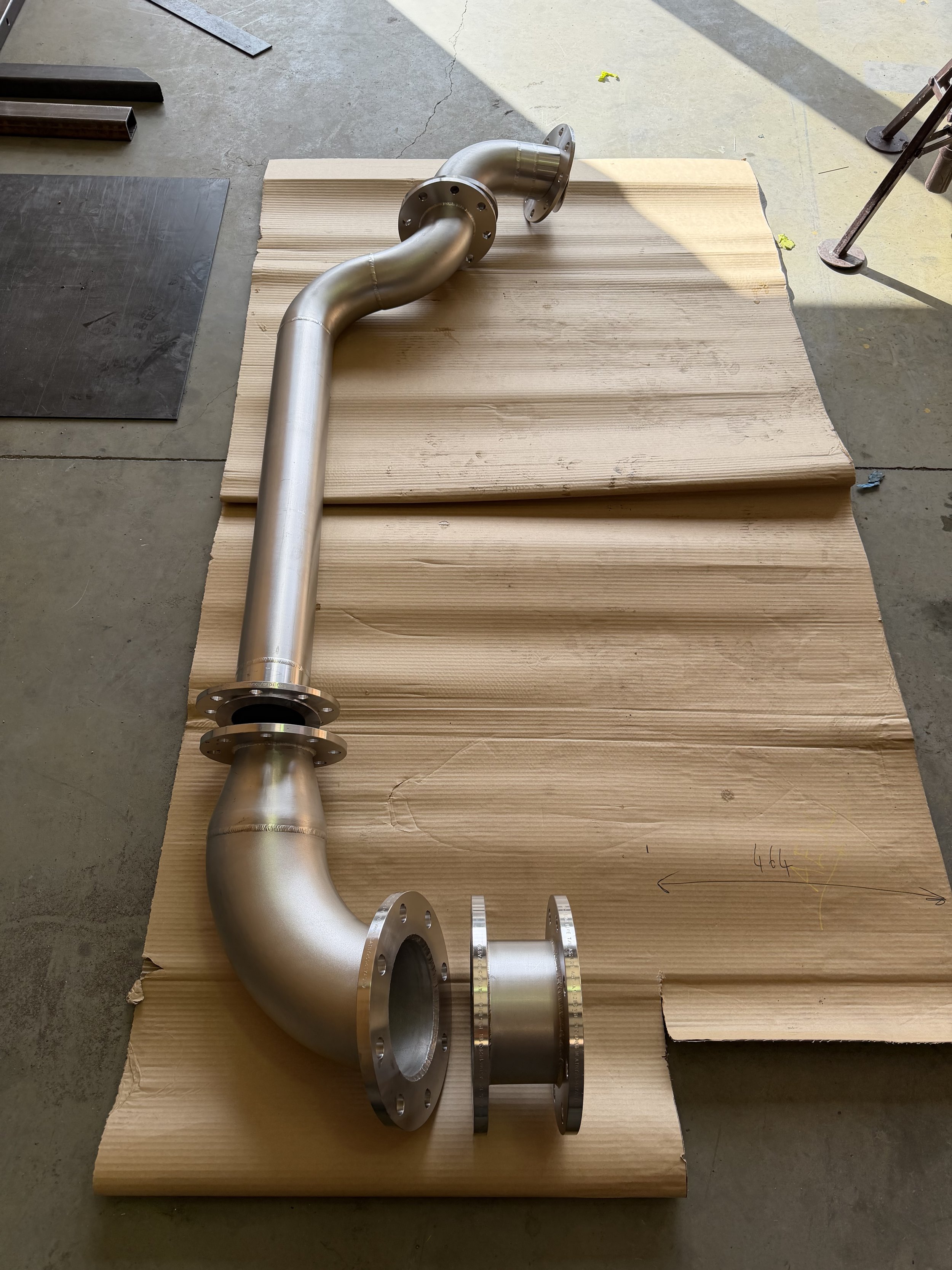Purge welded sch10 stainless steel pipe work 