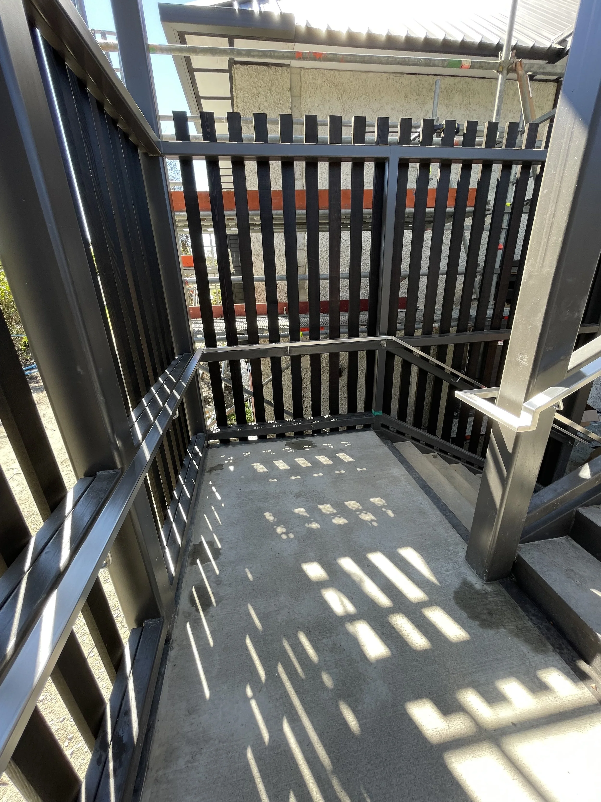 Stainless steel hand rails looking sharp.