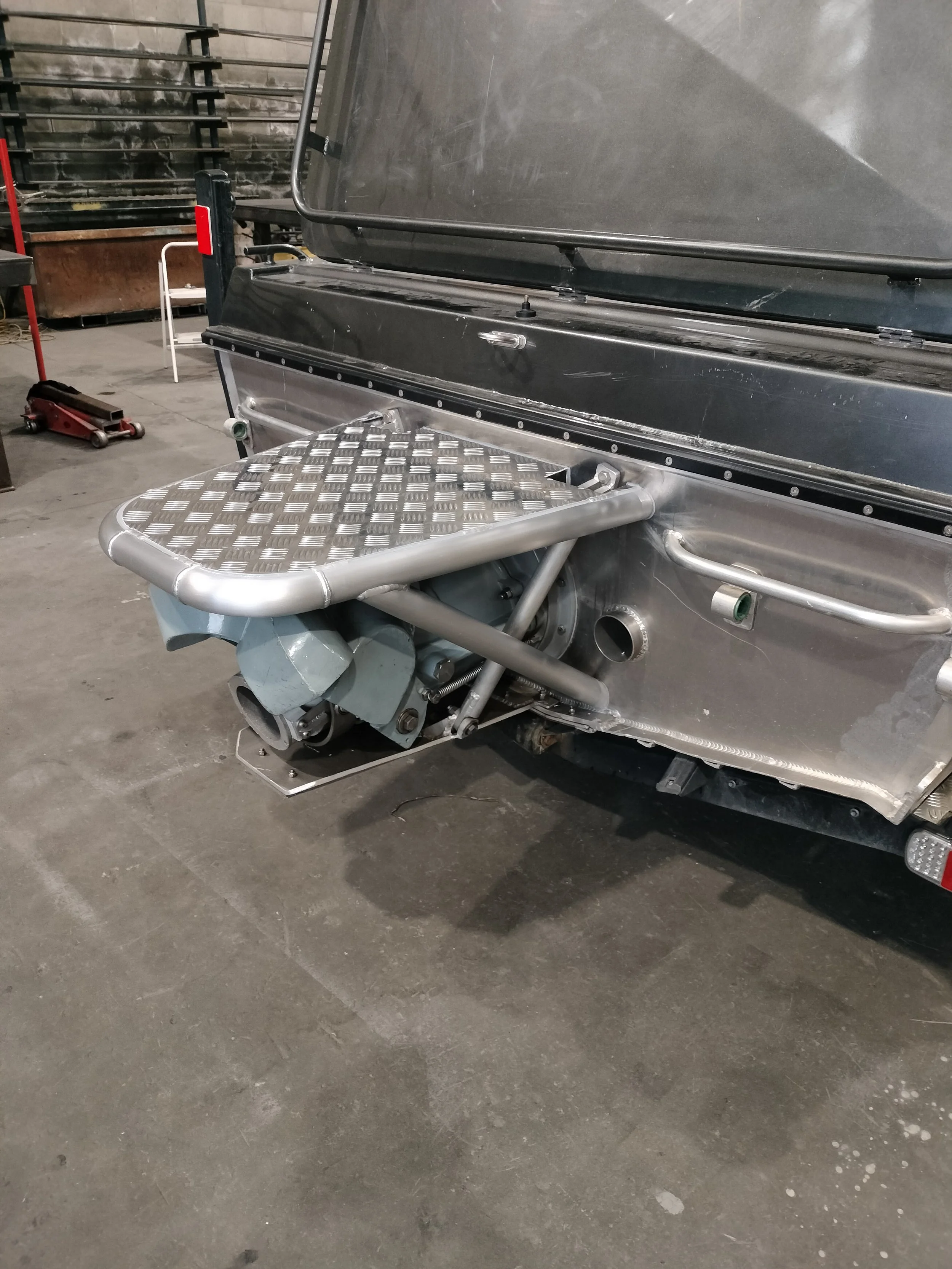 Custom alloy swim deck/splash guard