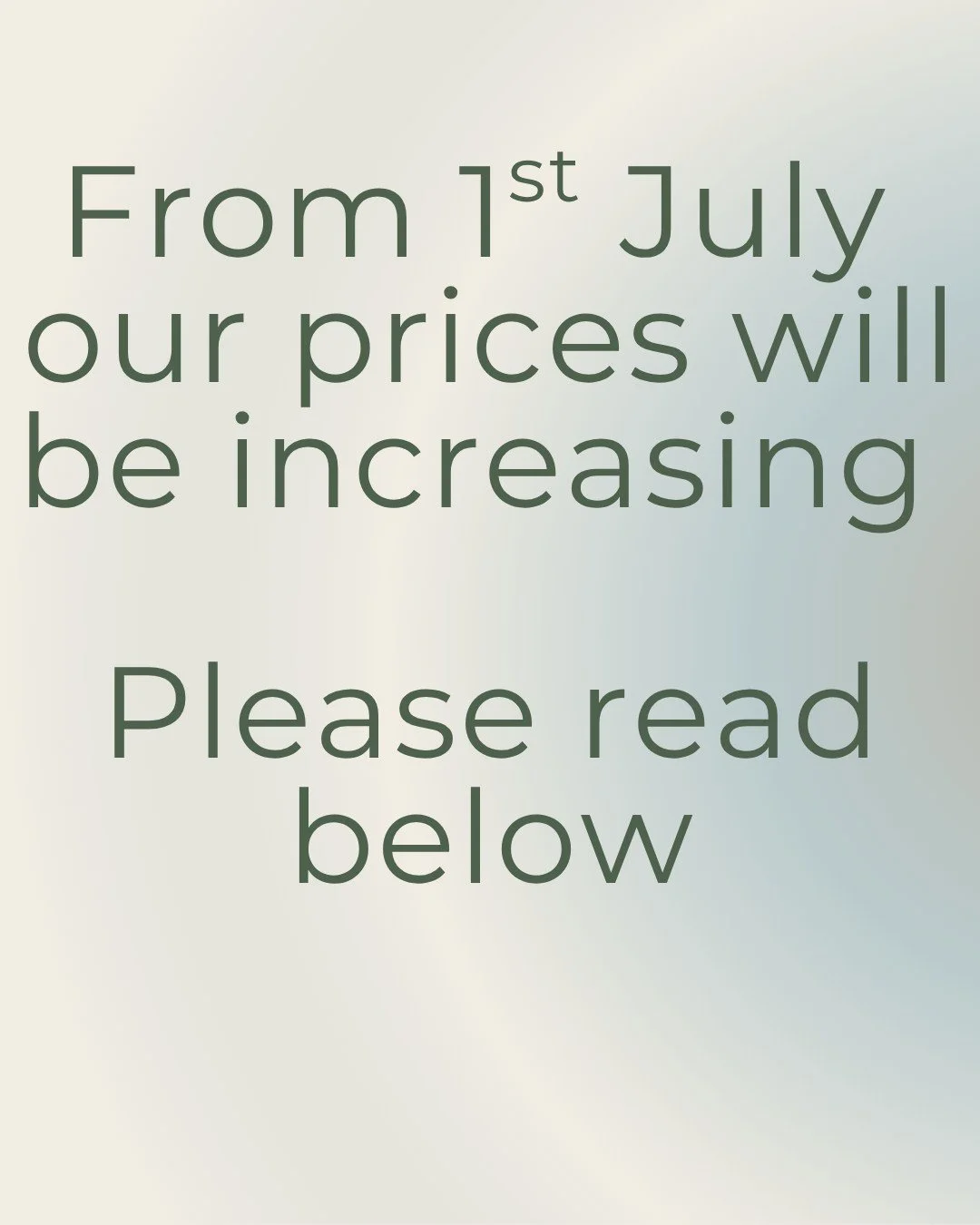 From the 1st of July, there will be a price increase. 

Existing appointments made before this date will stay at the current price. 
From July onwards, new, cancelled, or rescheduled bookings will reflect updated pricing. 

I&rsquo;ve refined my menu