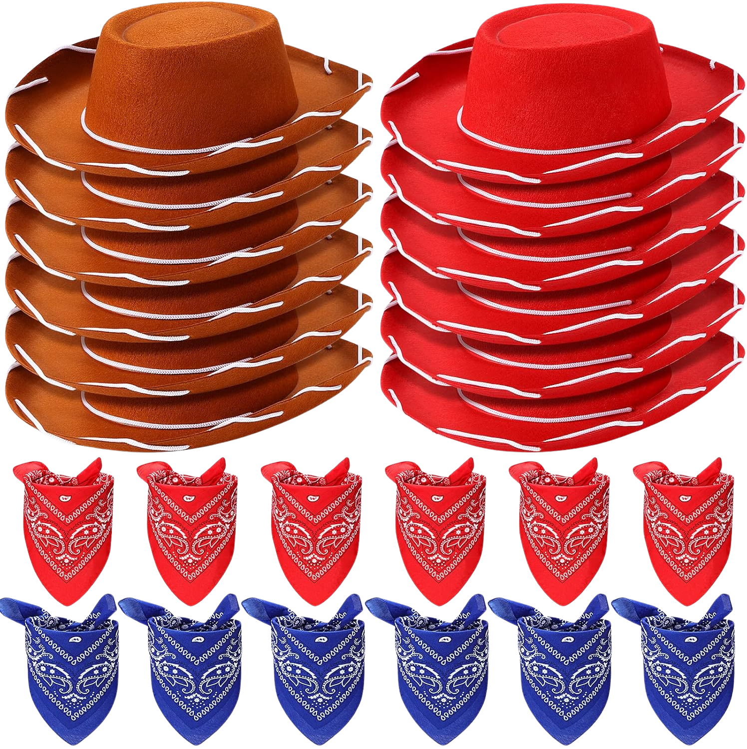 Kids cowboy hats and bandanas for birthday parties
