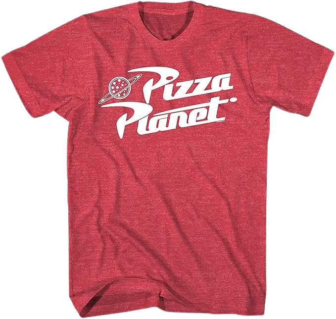 Red Pizza Planet shirt for adults