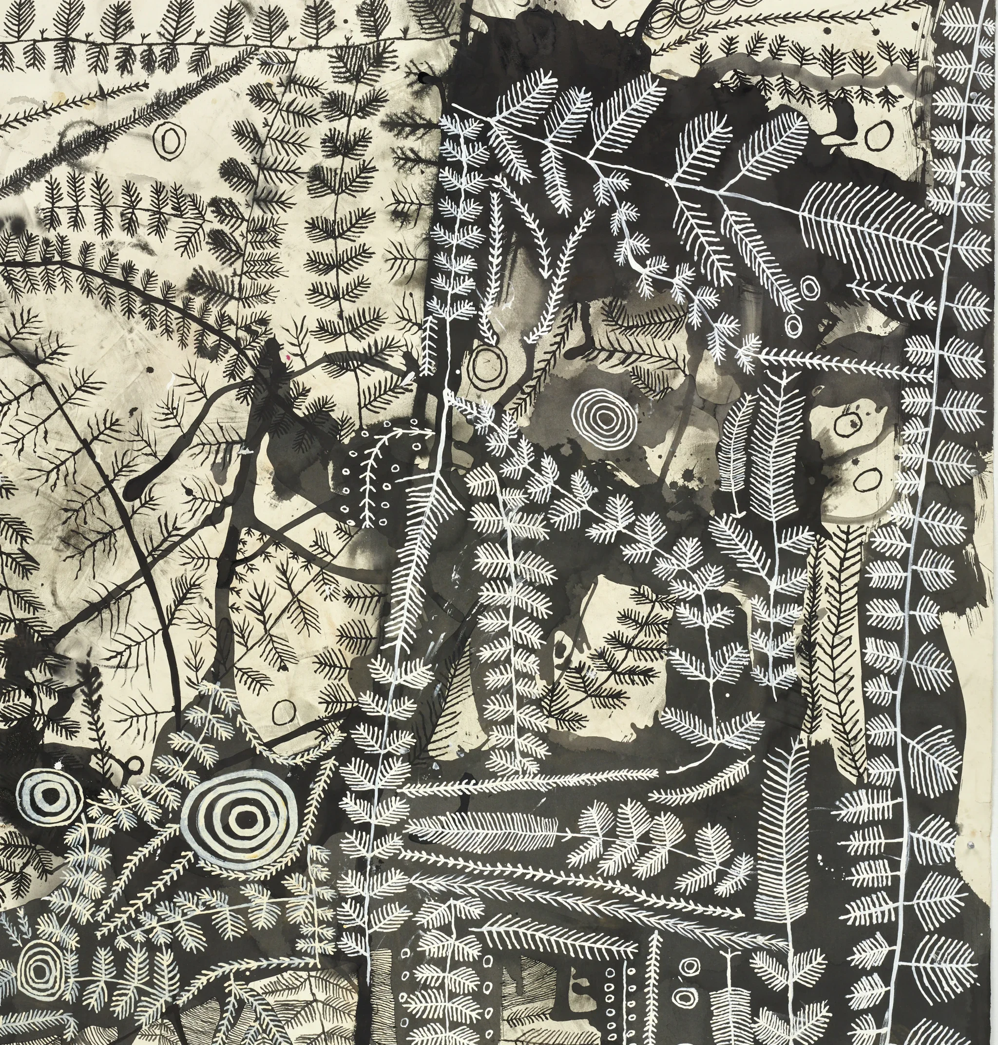 Peter Mungkuri Punu Ngura (Country with trees) 3 2019 (detail), Art Gallery of New South Wales, Aboriginal Collection Benefactors Group 2019 © Peter Mungkuri