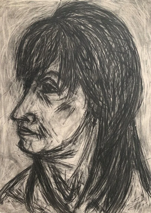 Tony Costa
Mimmi, compressed charcoal on paper, 105 x 75.5 cm, Dobell Drawing Prize 2008 