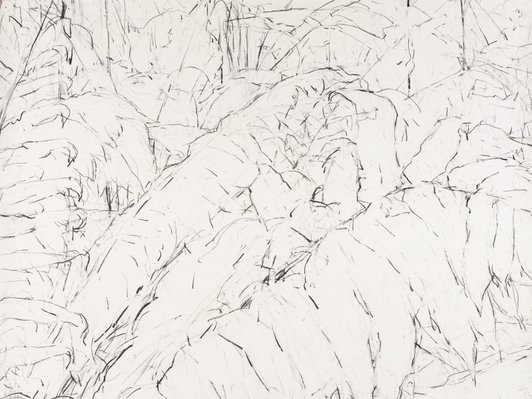 Detail of Mary Tonkins, "Between Two Logs, Kalorama", 2013-14