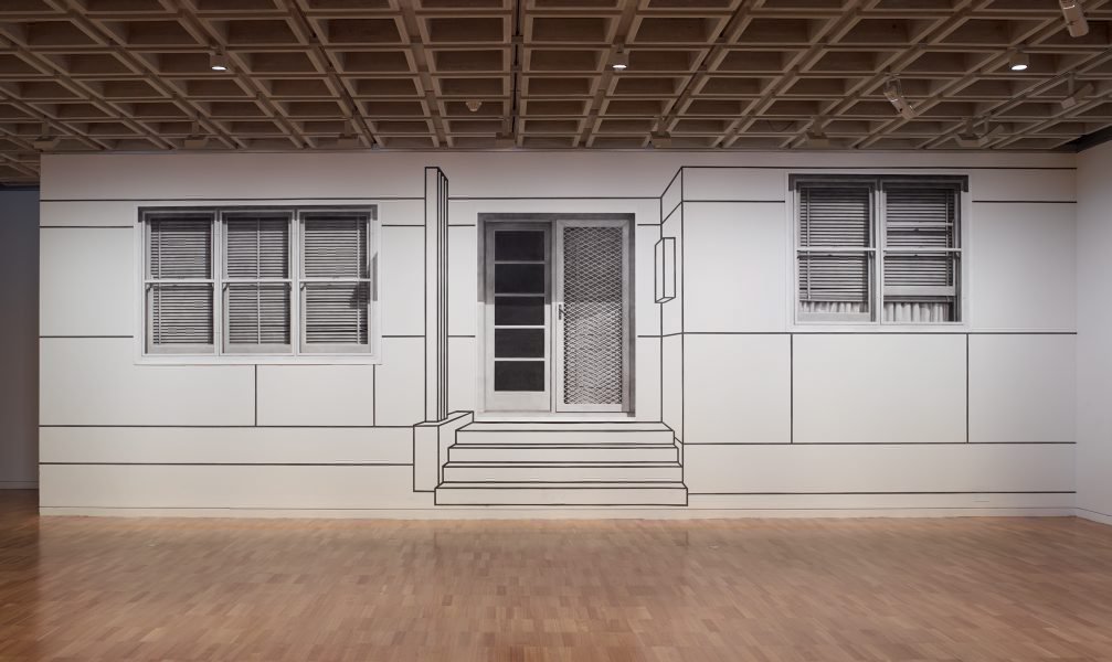 Dobell Biennial 2016 at AGNSW: Catherine O’Donnell, Inhabited Space, 2015-2016, charcoal on three sheets of paper, charcoal wall drawing