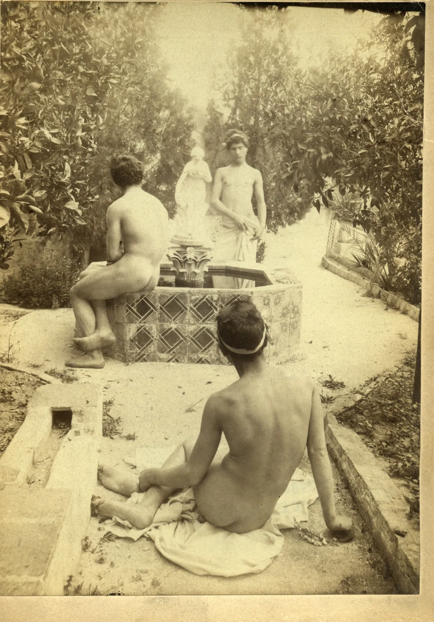 Baron Wilhelm von Gloeden (Germany; Italy, 1856-1931)
Untitled
c. 1910
Albumen silver print
20.3 x 15.2cm
Leslie-Lohman Museum of Gay and Lesbian Art, Founders’ gift