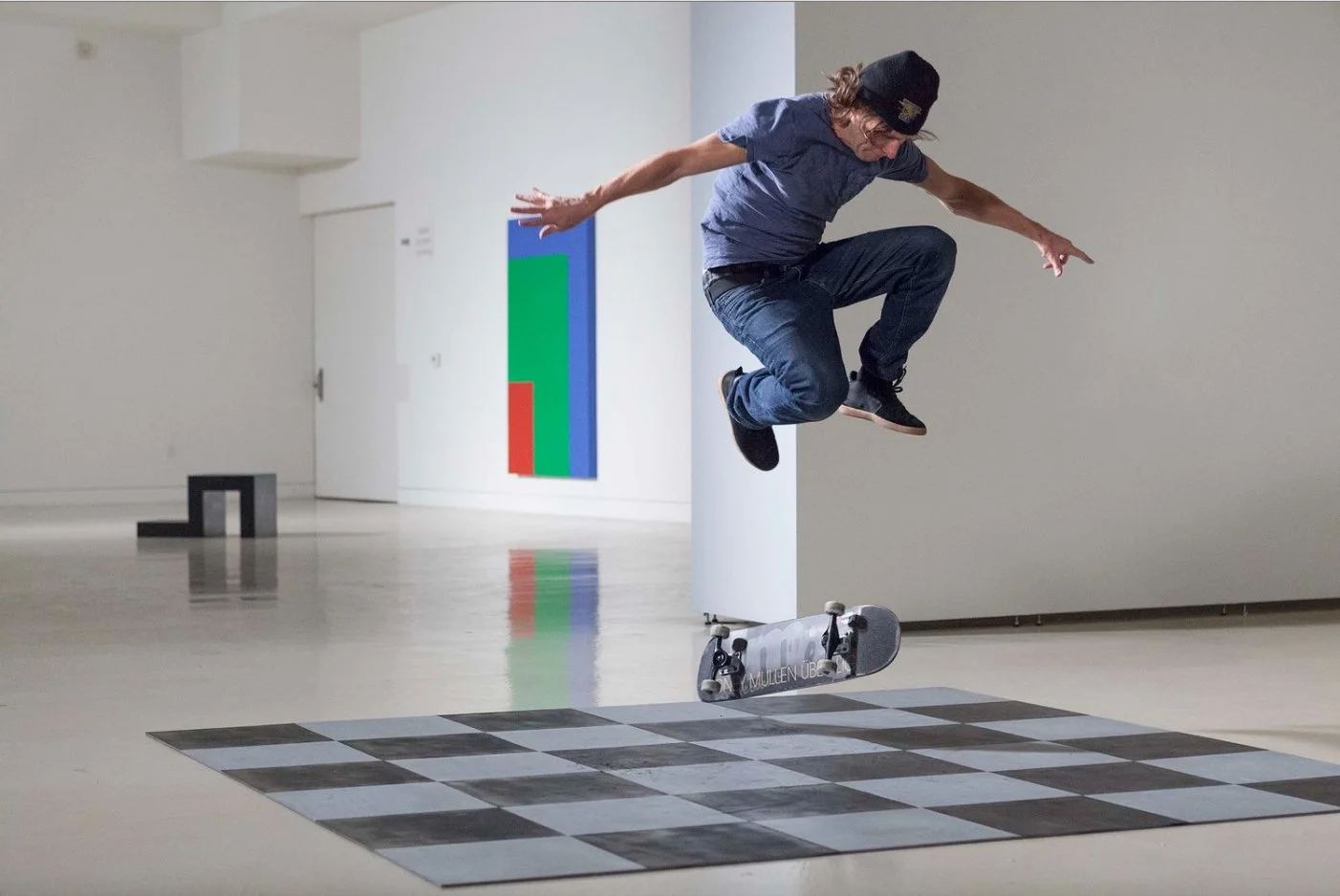 Shaun Gladwell, Skateboarders vs Minimalism (still),2016, single-channel HD video,colour, sound, 16:9, 53mins 28secs. Courtesy the artist and Anna Schwartz Gallery.
