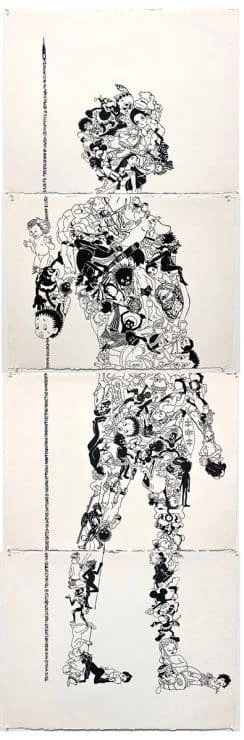 Tony Albert , "Old Sins Cast Long Shadows" 2018, Ink on archival paper