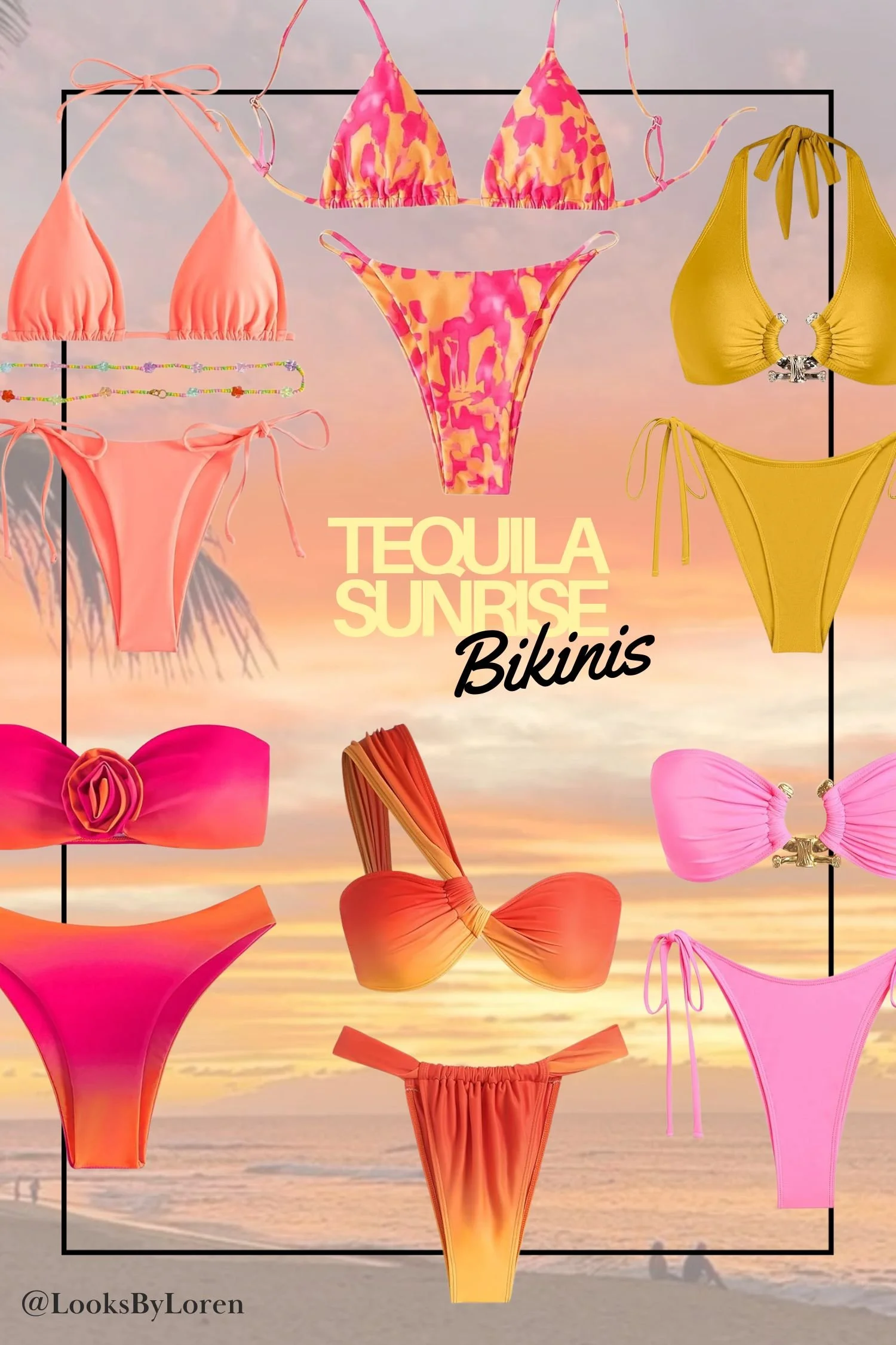 Tequila Sunrise Swimwear Inspo | Bold + Bright Bikinis