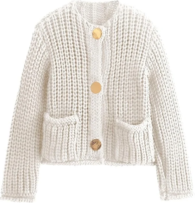 Beige Button Up Cardigan