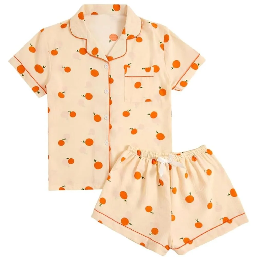 Pumpkin Short Sleeve Pajama Set