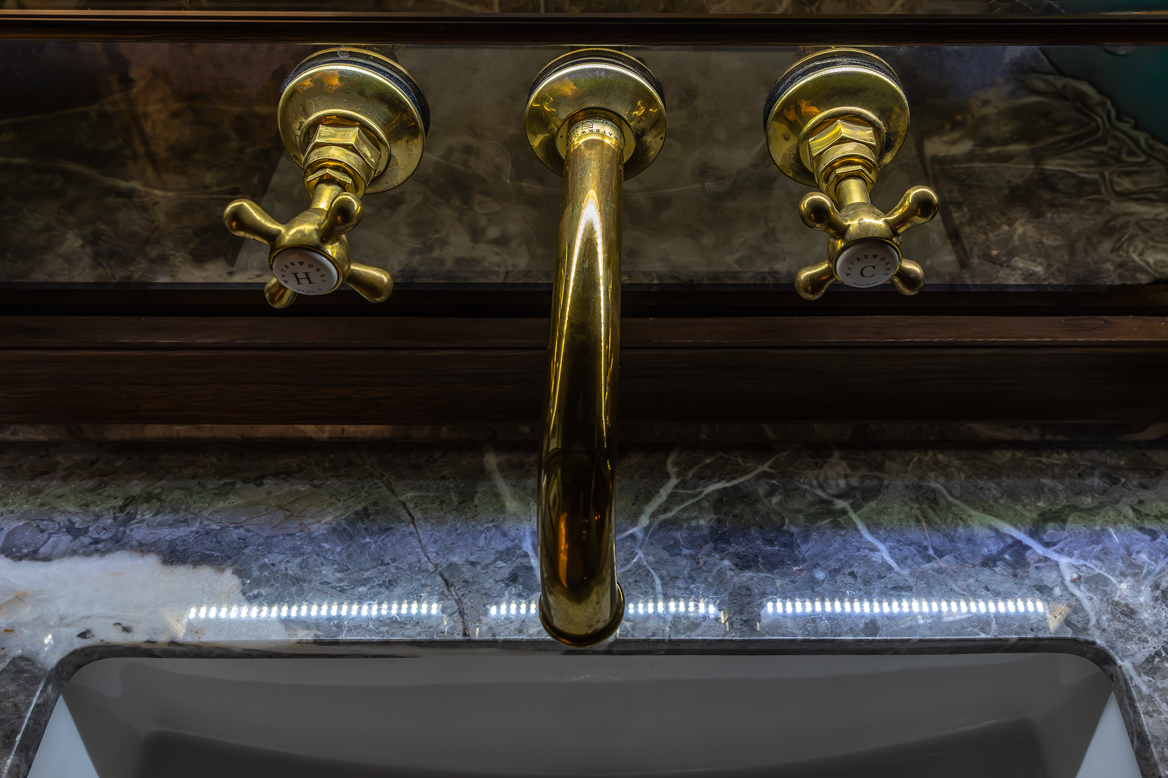 Brass on Grey faucet