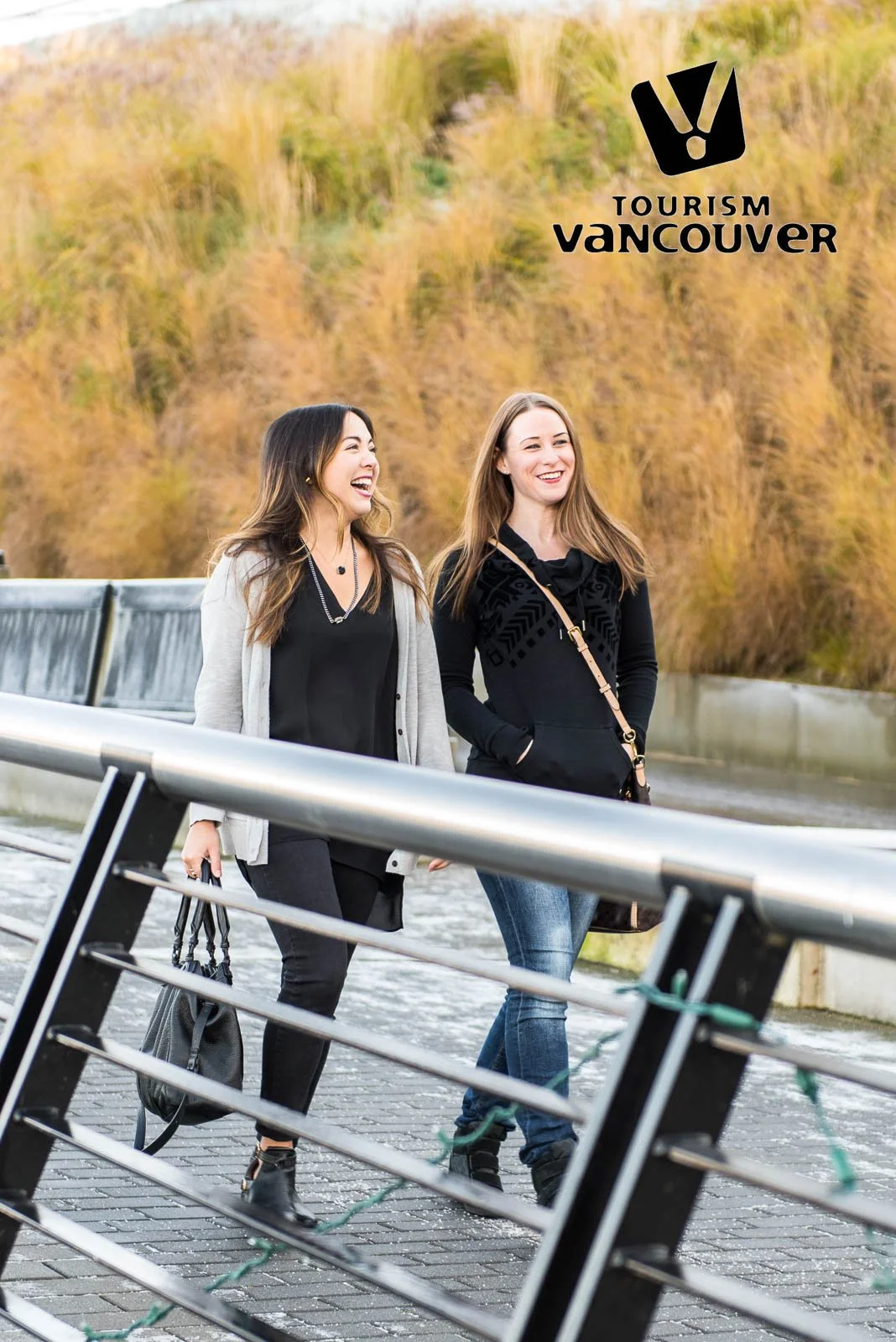 Tourism Vancouver Branding Photography, two women enjoying waterfront wal
