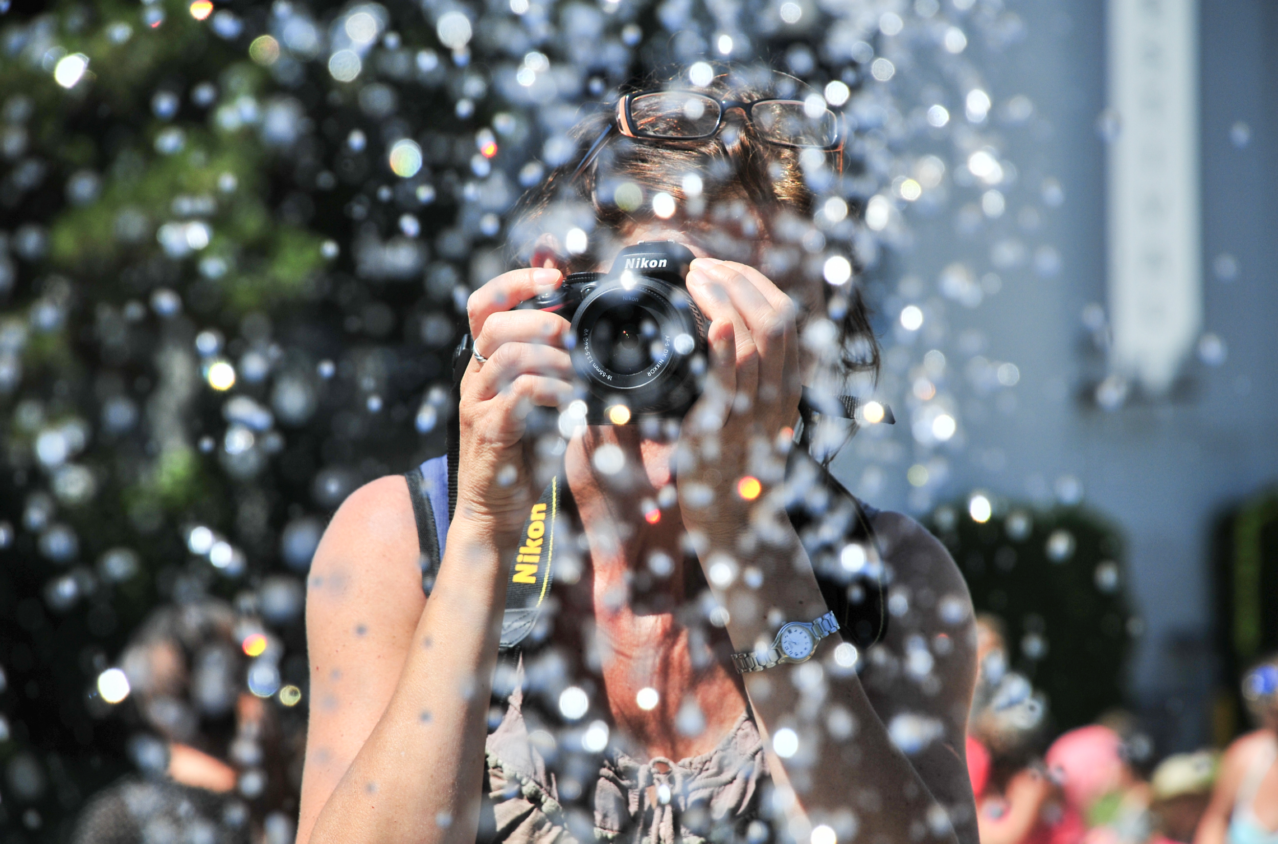 Spraying water creative effects shot during photography class Nova Scotia