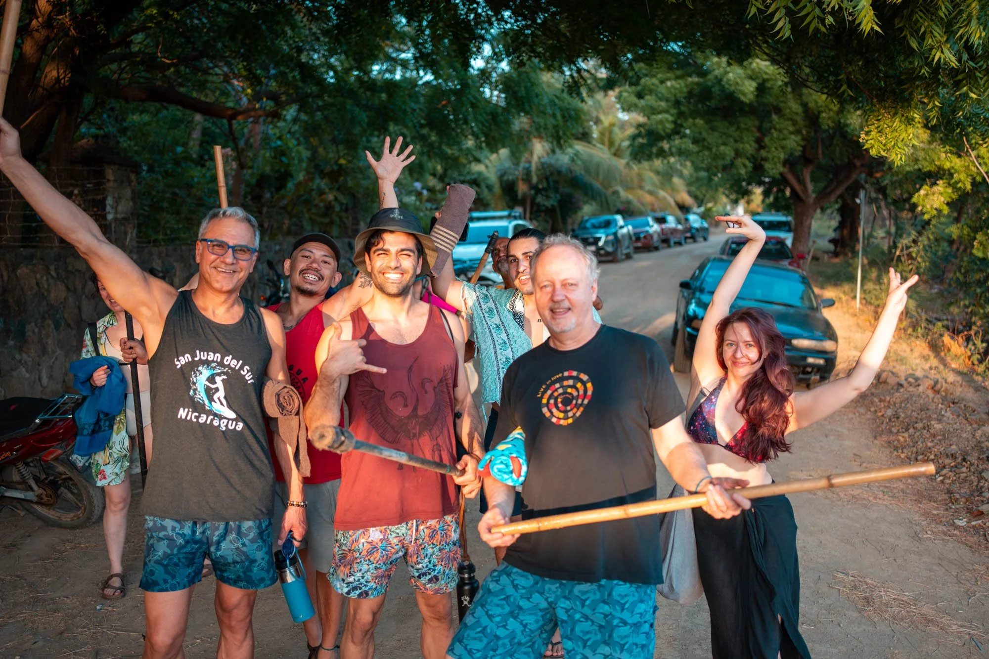 Group of retreat participants smiling after activities, event photographer