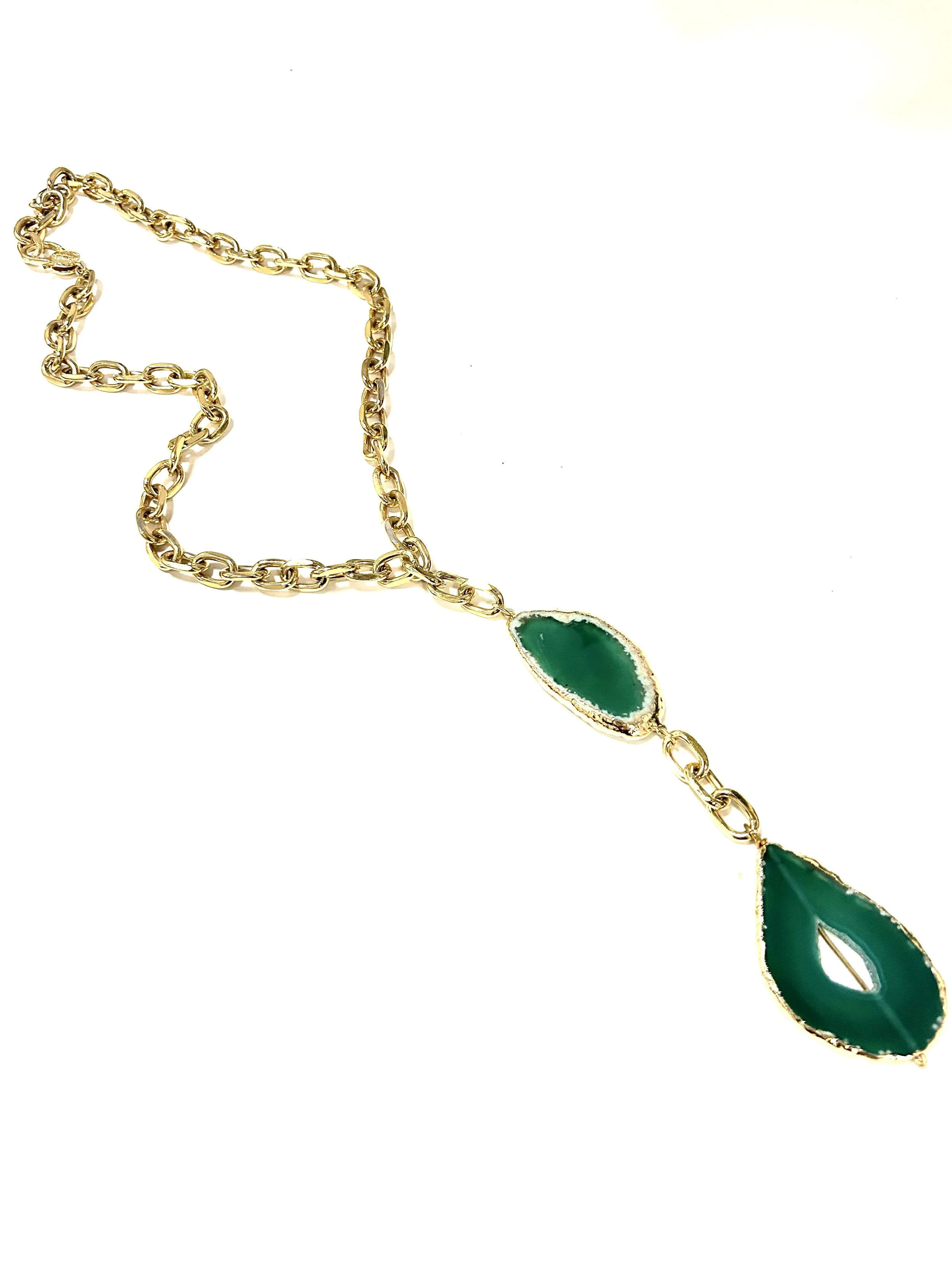 Double Agate Convertible Lariat Necklace