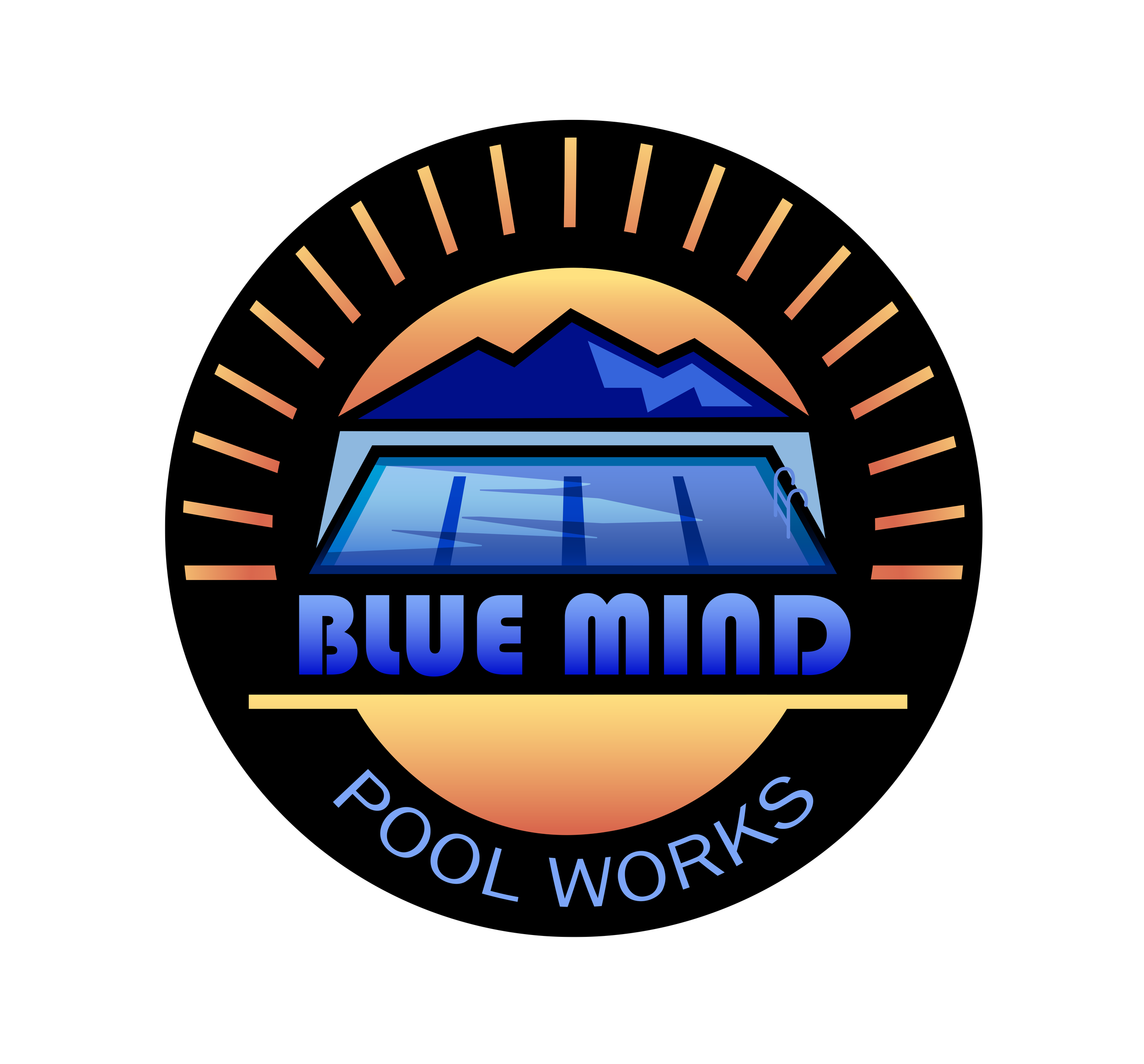 Blue Mind Pool Works Logo