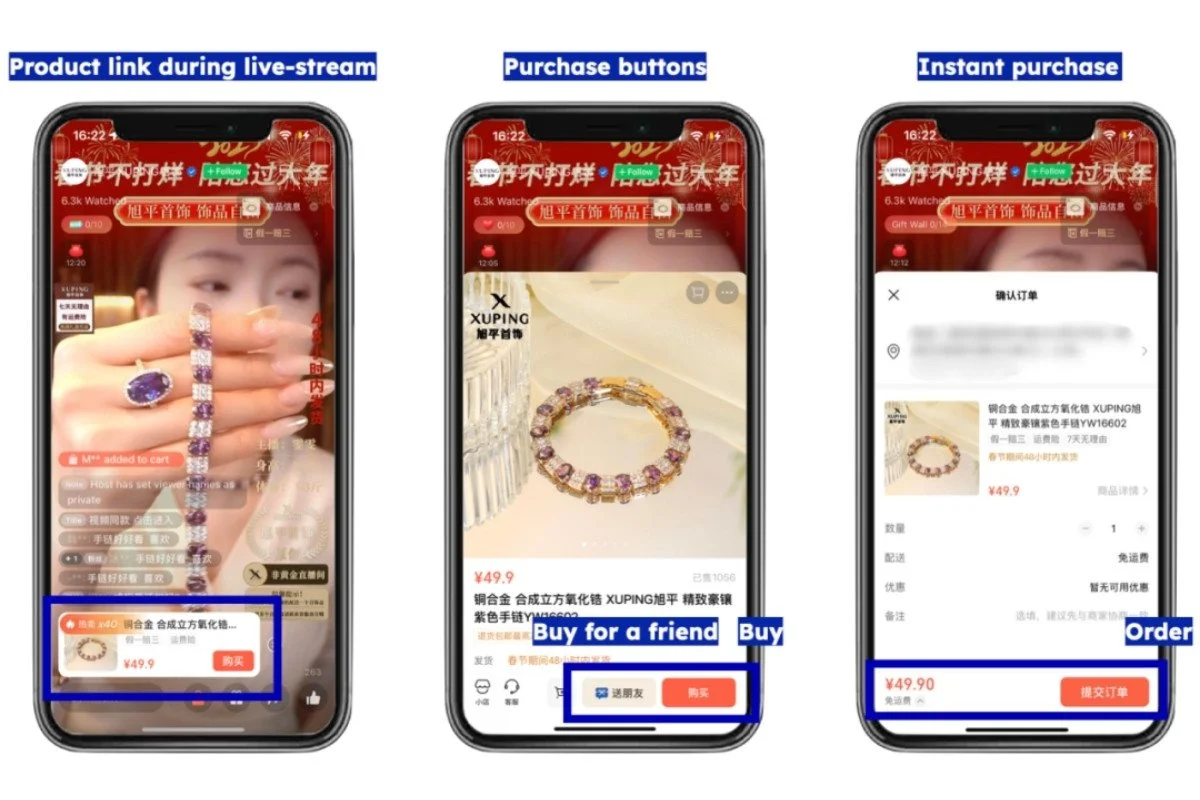 Integration of WeChat Channels streaming with E-commerce platforms.