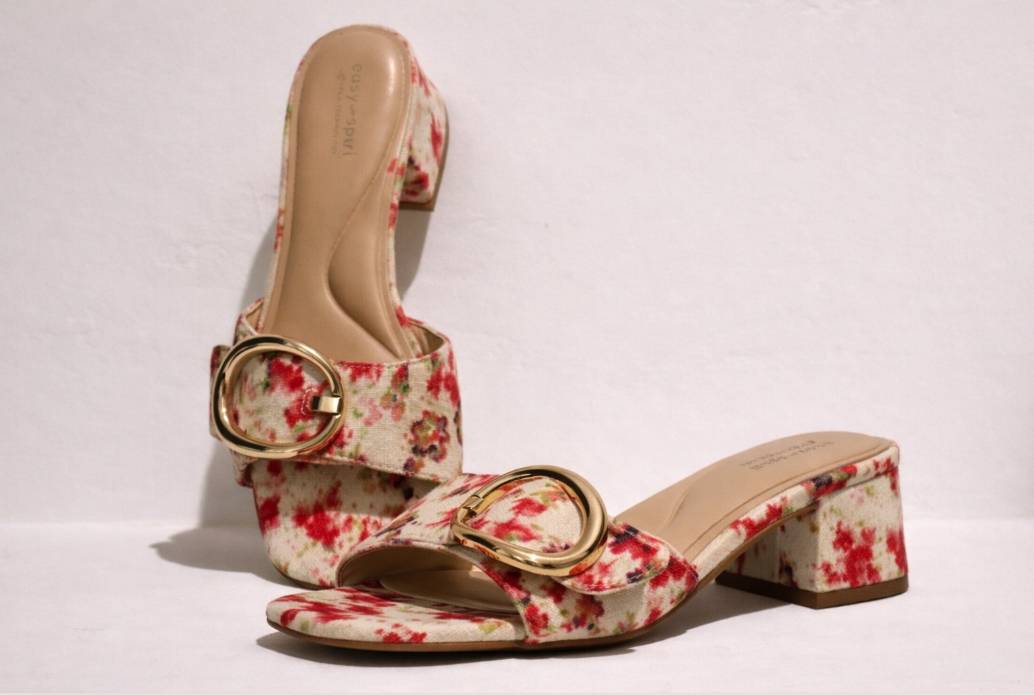 Easy Spirit Buckle Block Heel Sandals