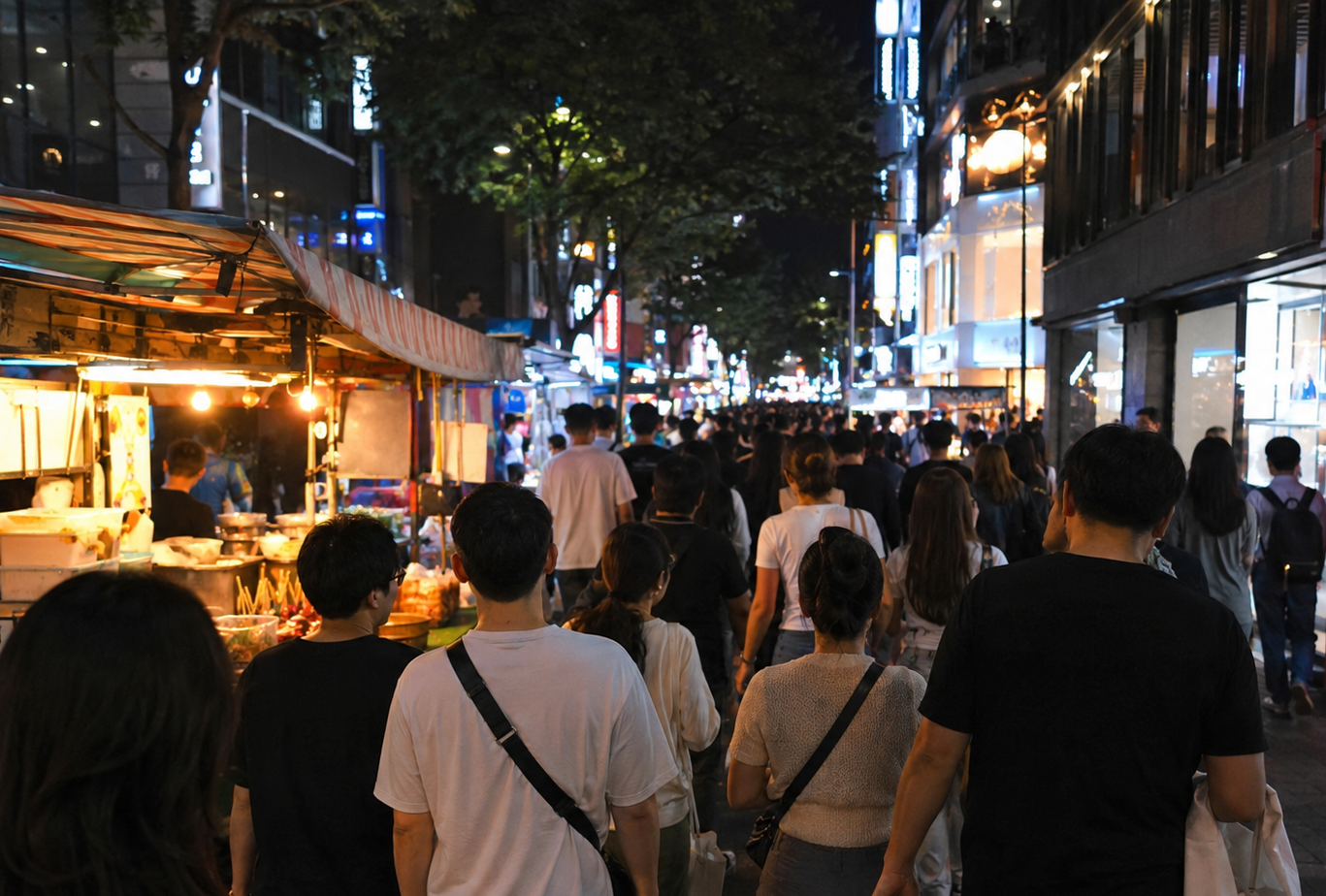 Myeongdong Night Market Food Guide: What to Eat First and Where to Go for Korean BBQ After
