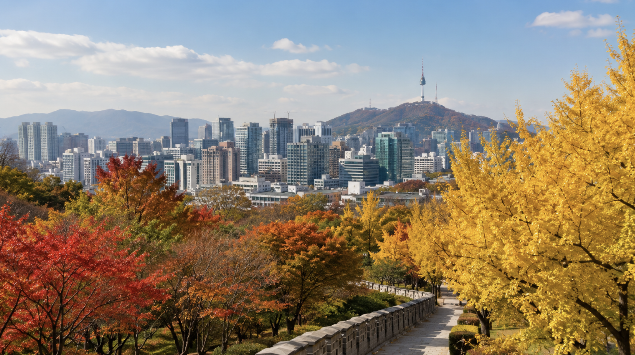 seoul fall autumn foilage myeongdong korean bbq
